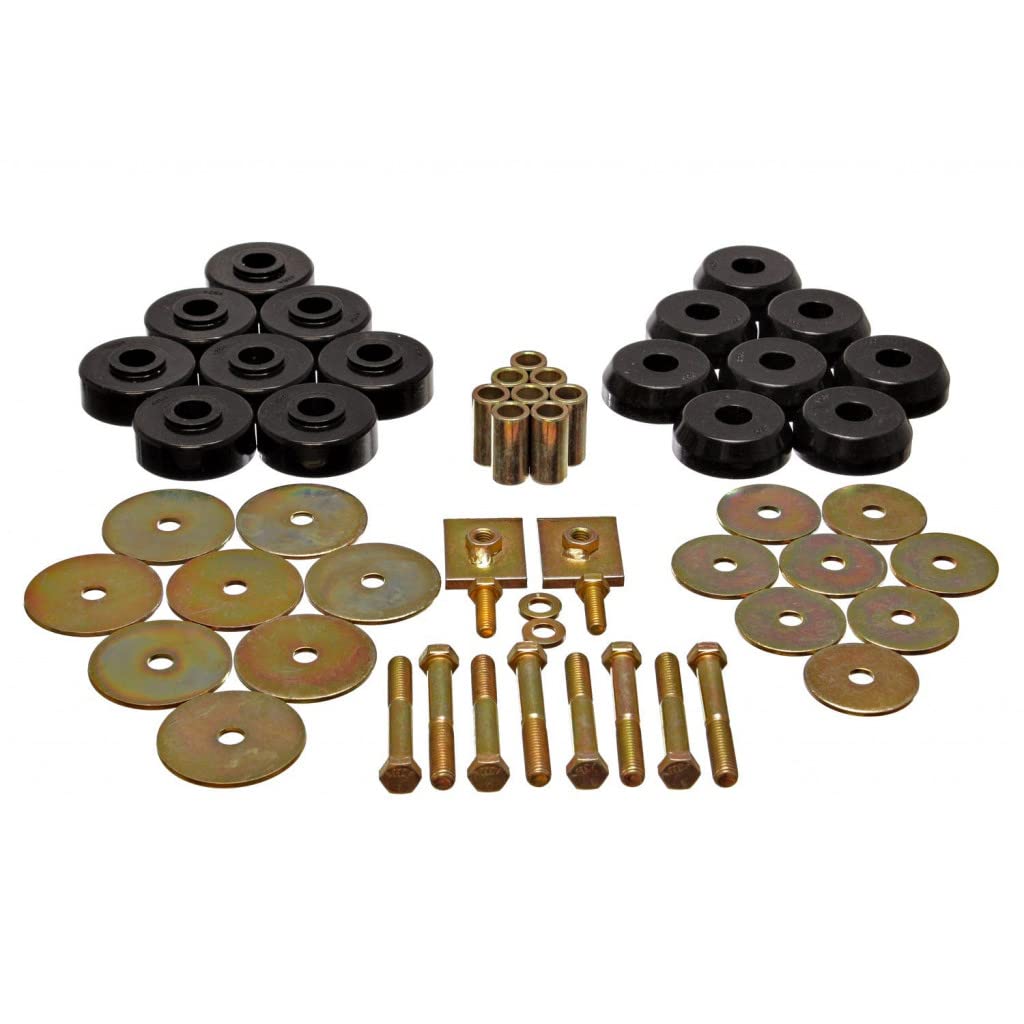 Energy Suspension Body Mounts Set for 1959-1964 Chevy Impala & Bel Air - Black (3.4166G) | Durable Rubber Bushings for Smooth Ride & Vibration Reduction | Classic Car Restoration & Performance Upgrade