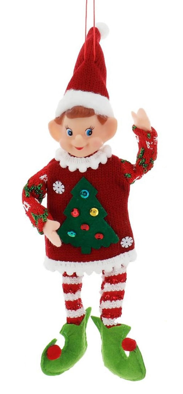 11 Pack Traditional Christmas Elf Ornaments - Handmade Holiday Decor for Tree, Mantel, and Festive Home Decorations