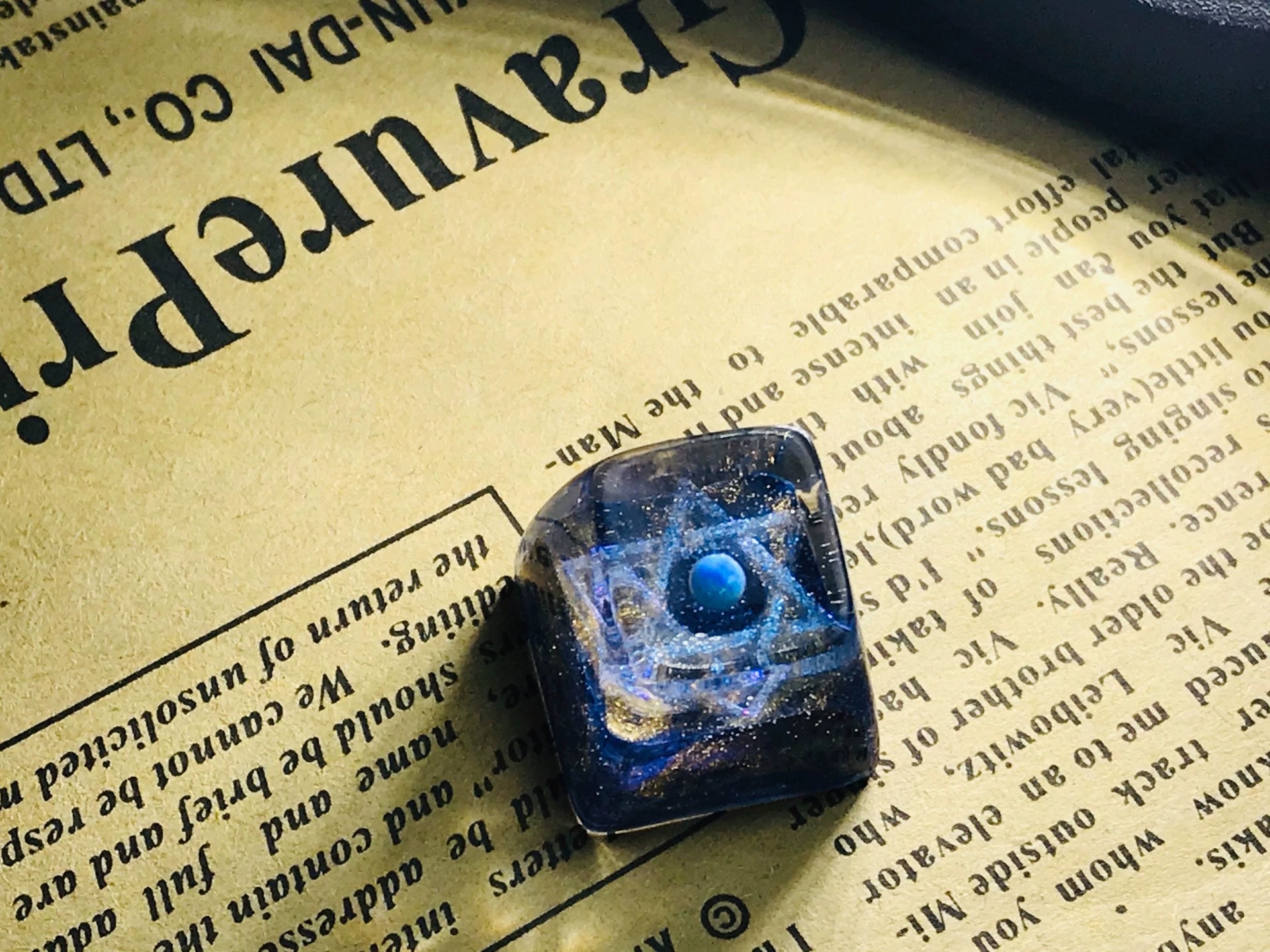 Hexagram Universe Starry Sky Crystal Resin Keycaps - Custom SA Profile Mechanical Keyboard Keycaps for Gaming & Typing - Unique Handmade Decorative Keycaps for PC, Mac, Laptop (Perfect for Gamers & Typists)