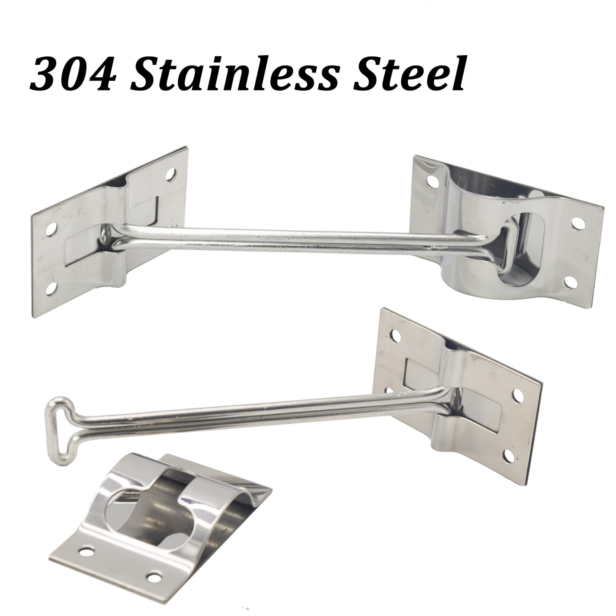 X-Haibei 2-Pack 6 Inch RV T-Style Door Latch Catch Holder - Stainless Steel Replacement for Camper Trailer & Cargo Doors | Durable Entry Hardware for RV, Travel Trailer, Motorhome & Cargo Van Doors