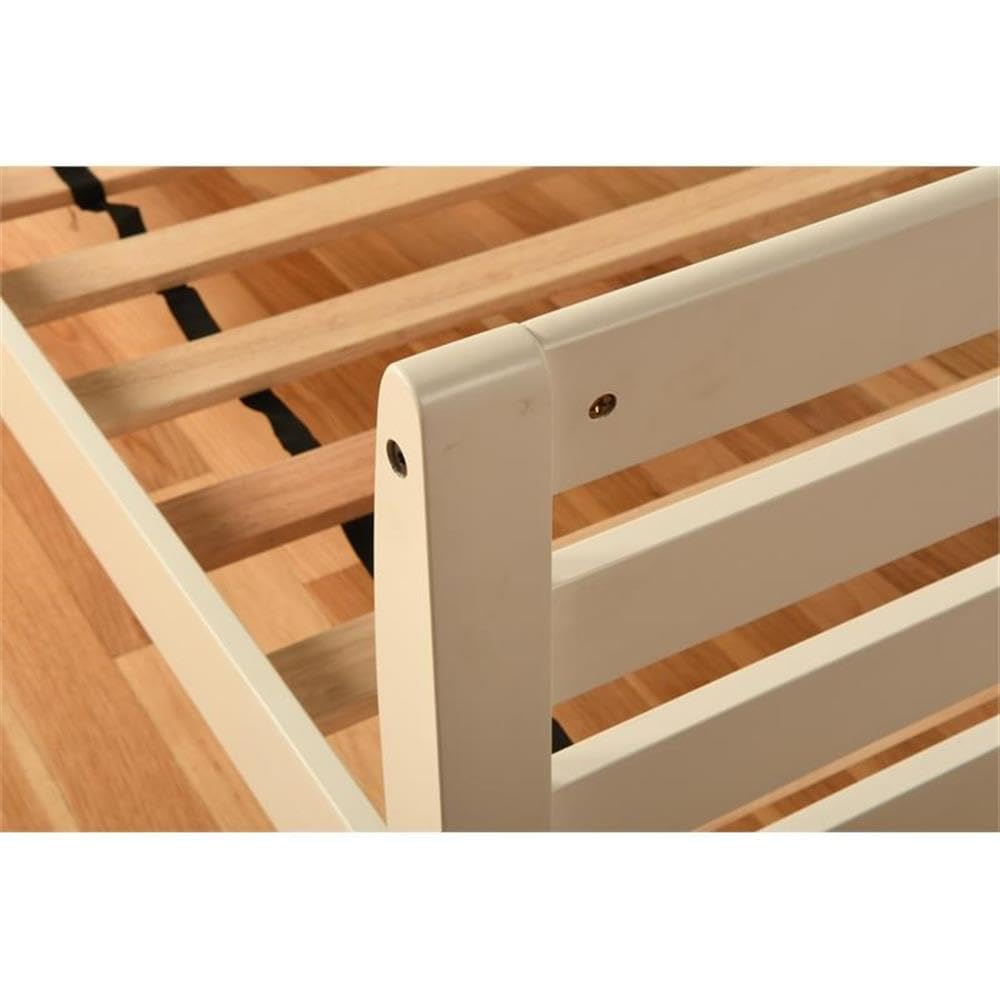 Pemberly Row White Traditional Wood Twin-Size Daybed with Trundle - No Mattress Included | Perfect for Guest Rooms, Dormitories & Small Space Living