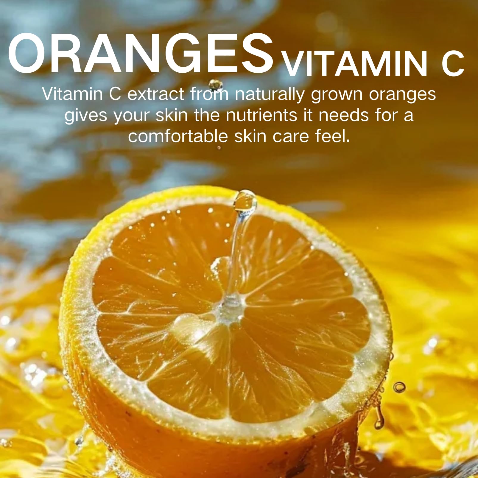 100% Natural Vitamin C Facial & Body Oil Gel for Women - Essential Oils for Skin Care, Anti-Wrinkle & Dry Skin Relief - Fast Absorbing Massage Oil (200ml, Orange) - Perfect for Daily Skincare Routine & Spa Relaxation