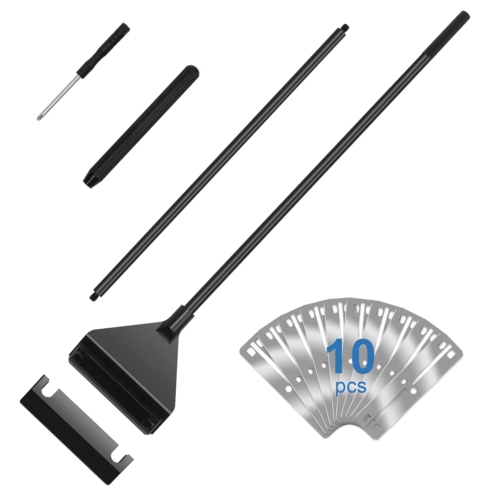 Premium Stainless Steel Algae Scraper for Aquariums - 25.6 Inch Fish Tank Cleaner Tool with Ergonomic Handle | Perfect for Glass Cleaning, Algae Removal in Home & Office Aquariums