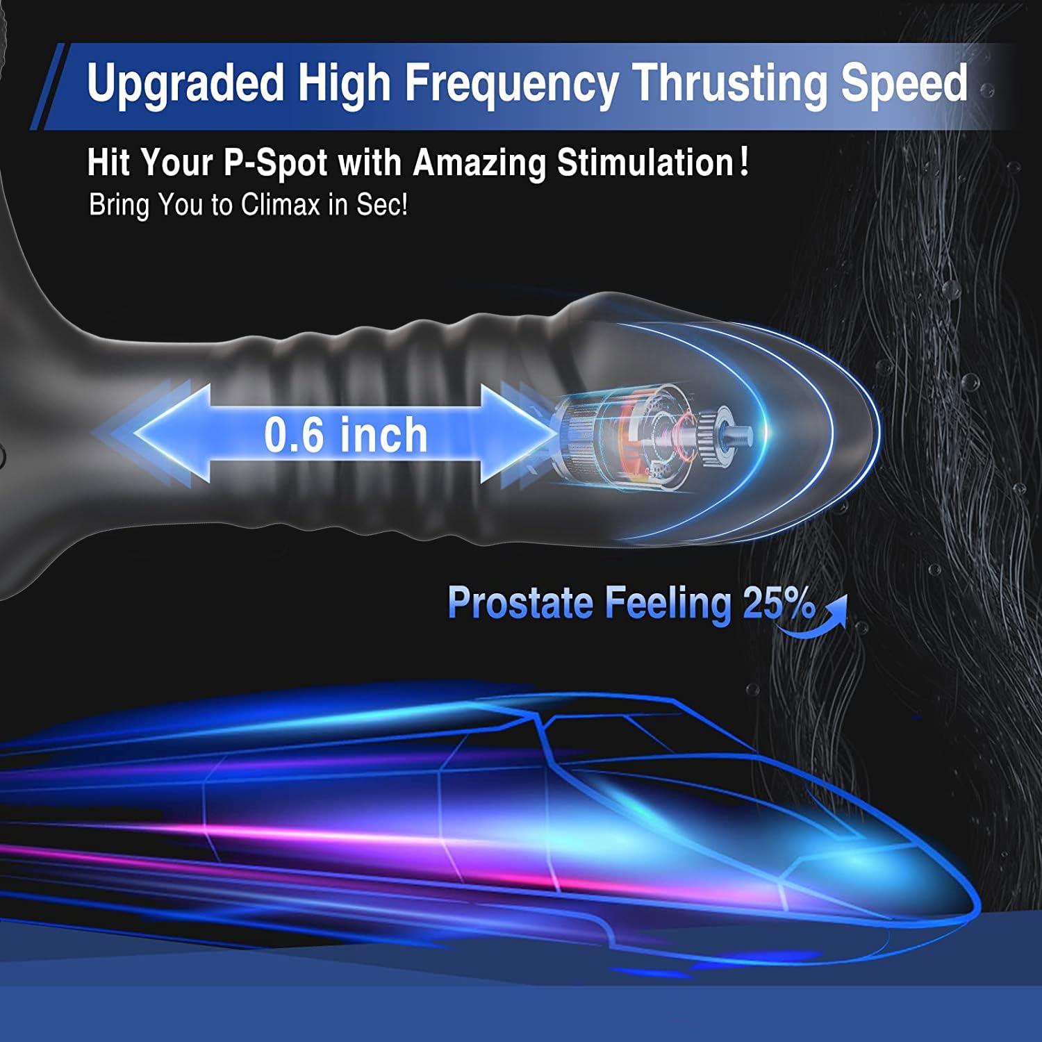 Premium Remote Control Prostate Massager & Anal Vibrator - 3 Speeds & 10 Vibrating Modes with Telescopic Thrusting & Cock Ring - G-Spot & Butt Stimulator for Couples - Perfect for Solo Play & Intimate Couples Moments