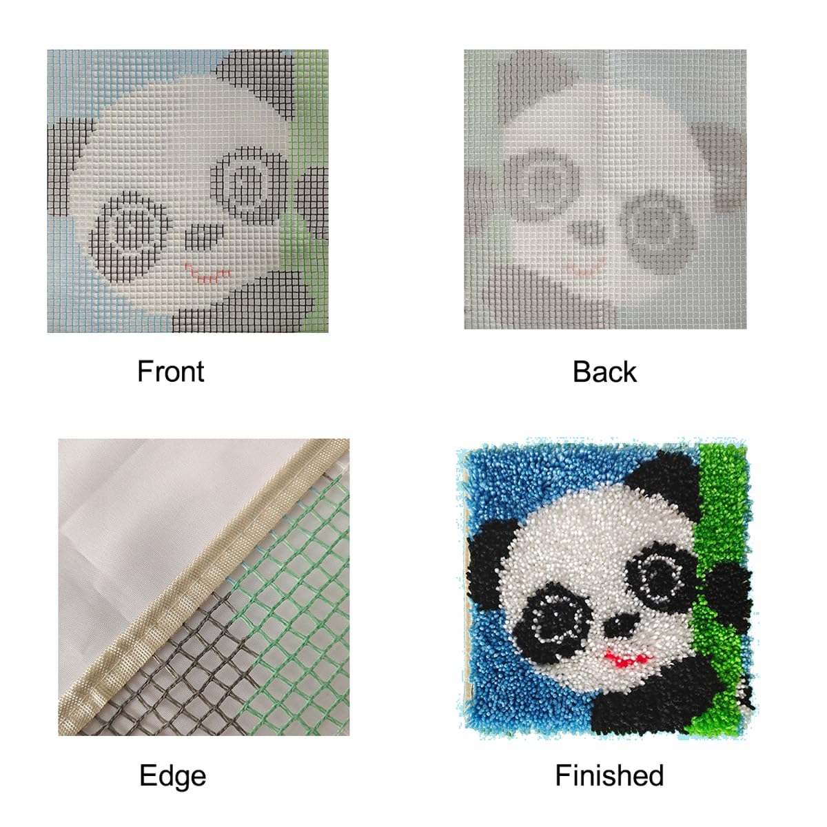 DIY Latch Hook Rug Kits for Kids & Adults - Beginner Friendly Craft Kit with Dinosaur, Owl, Smile, Star, Sunflower, Dog & Panda Designs - Perfect for Home Decor, Gifts & Family Bonding Activities
