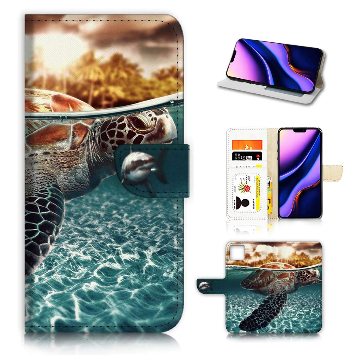 Premium Flip Wallet Phone Case for iPhone 11 Pro Max - Slim Leather Cover with Card Slots & Magnetic Closure (Model A3247 Turtle) | Perfect for Business, Travel & Everyday Protection