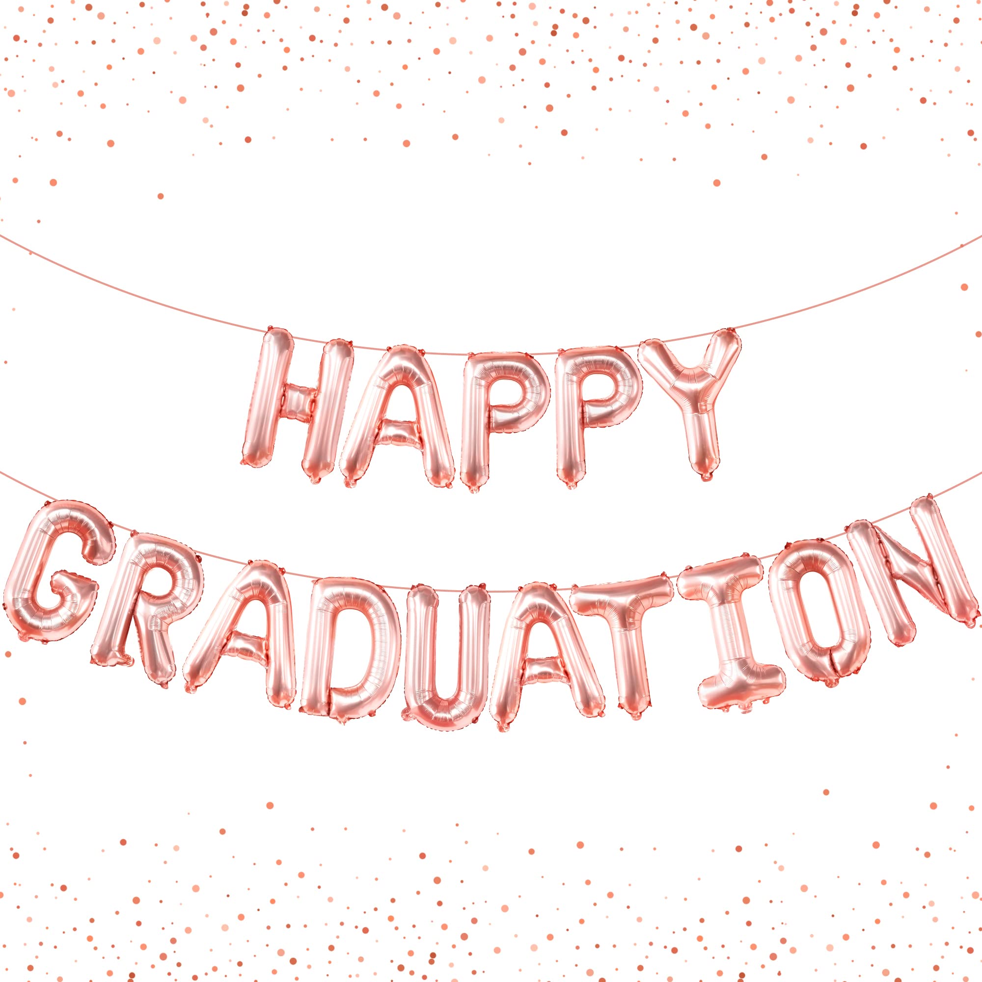 16 Inch Rose Gold Graduation Balloons - Class of 2025 Foil Balloons for Graduation Party Decorations | Happy Graduation Decor 2025 | Perfect for Graduation Ceremonies, Parties & Photo Backdrops