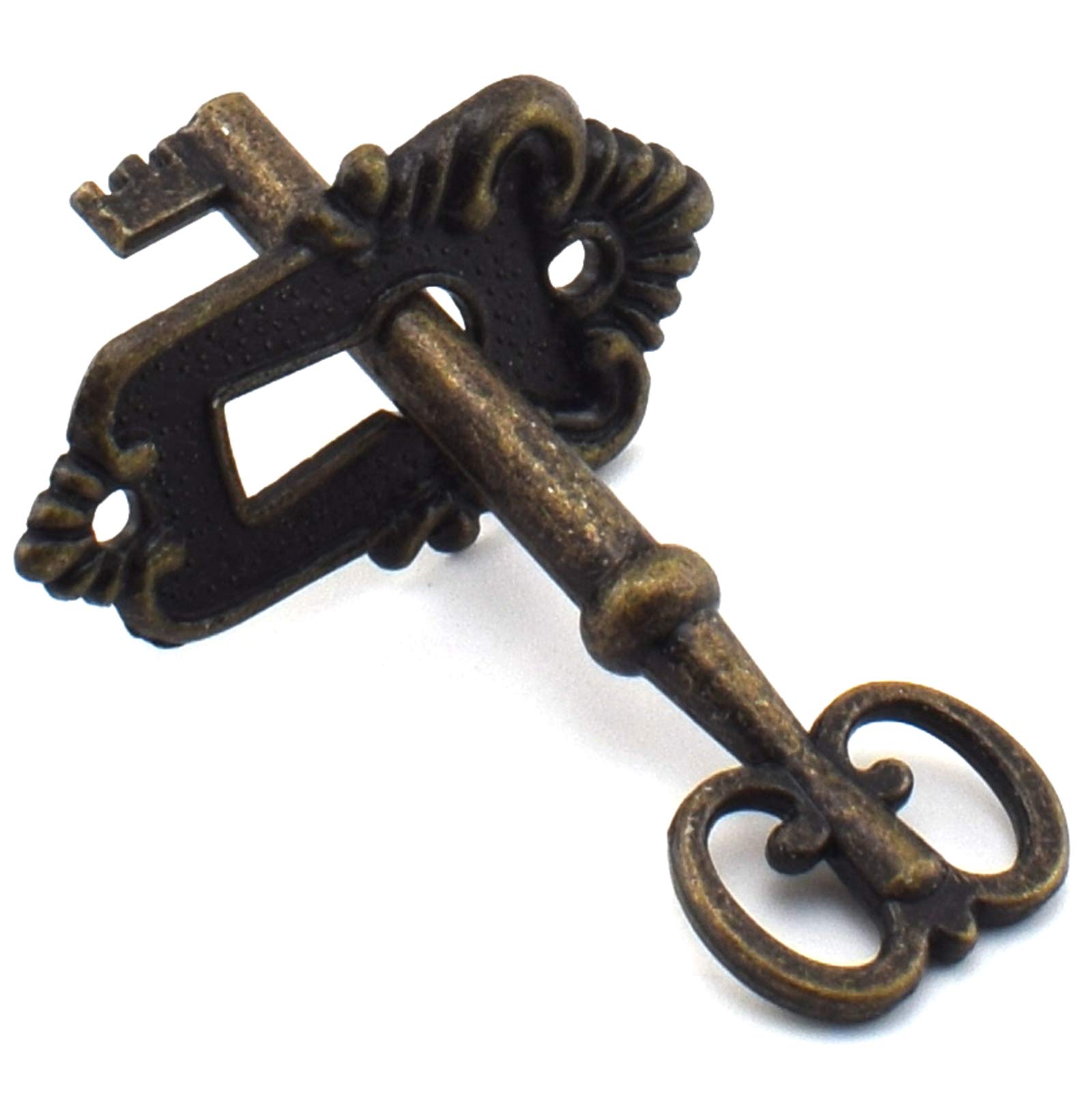 Vintage Style Square Spring Latch Lock with Key - SDTC Tech Retro Desk Drawer Lock for Office, Jewelry Box, Cabinet & Cupboard - Bronze Finish for Classic Home & Office Security