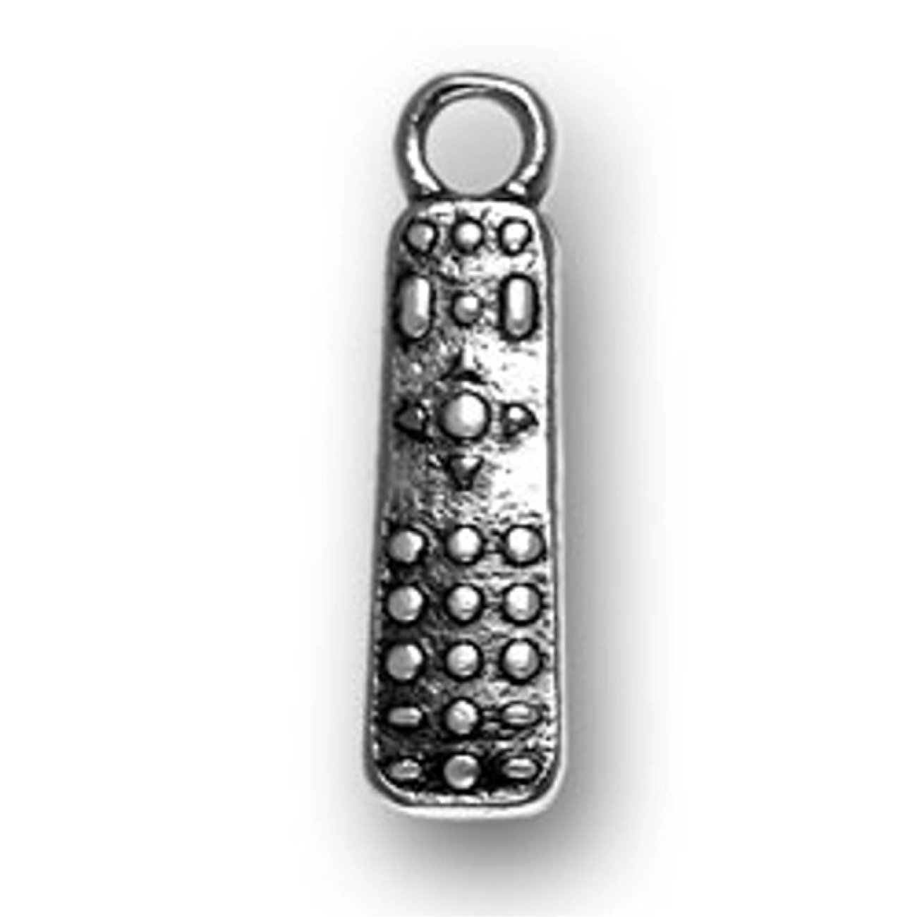 Sterling Silver 3D TV VCR Cable Television Universal Remote Control Charm Bead for Jewelry Making - DIY Bracelet & Necklace Pendant for TV Lovers & Movie Enthusiasts