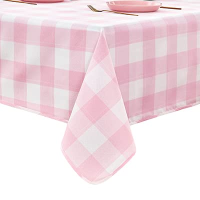 Gingham Pink-yarn Dyed-tablecloth