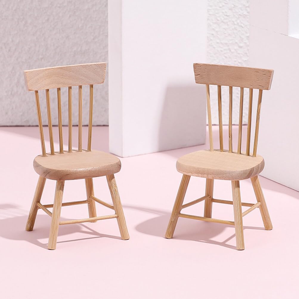 Yardwe 24-Piece Miniature Wooden Dollhouse Chair Set - 1:12 Scale Doll Furniture for Dollhouse Decor, DIY Crafts & Miniature Scenes | Perfect for Dollhouse Accessories, Tea Party Displays & Collectors