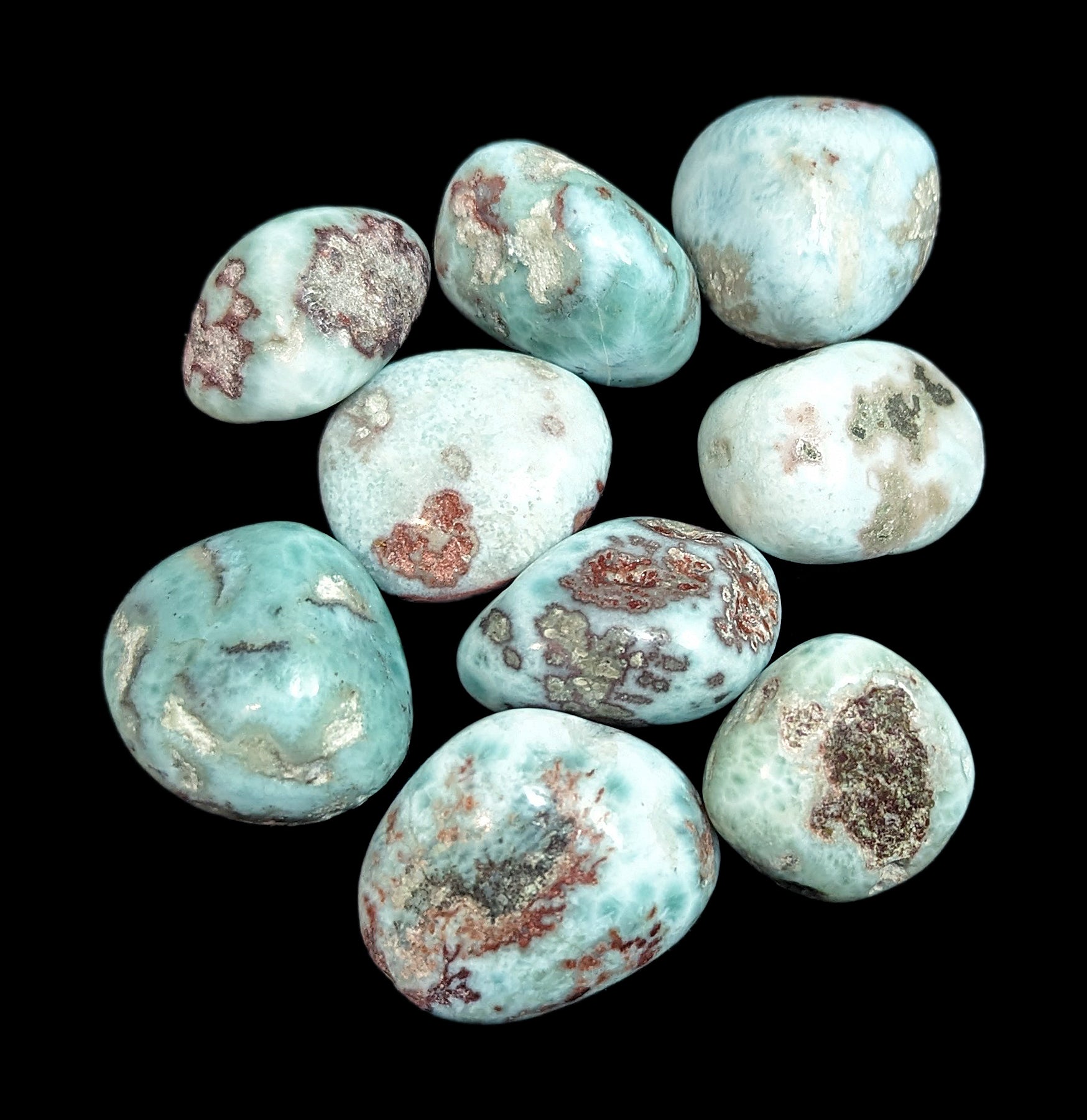 Natural Tumbled Larimar Stone Beads - Healing Crystal for Jewelry Making, Meditation & Energy Balancing - Perfect for Necklaces, Bracelets & Home Decor