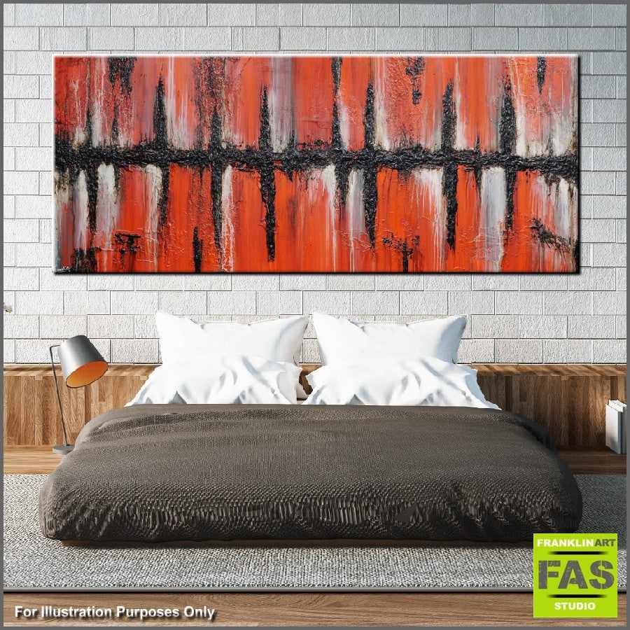 Abstract Orange Wall Art - Modern Canvas Painting for Home & Office Decor | Perfect for Living Room, Bedroom & Workspace