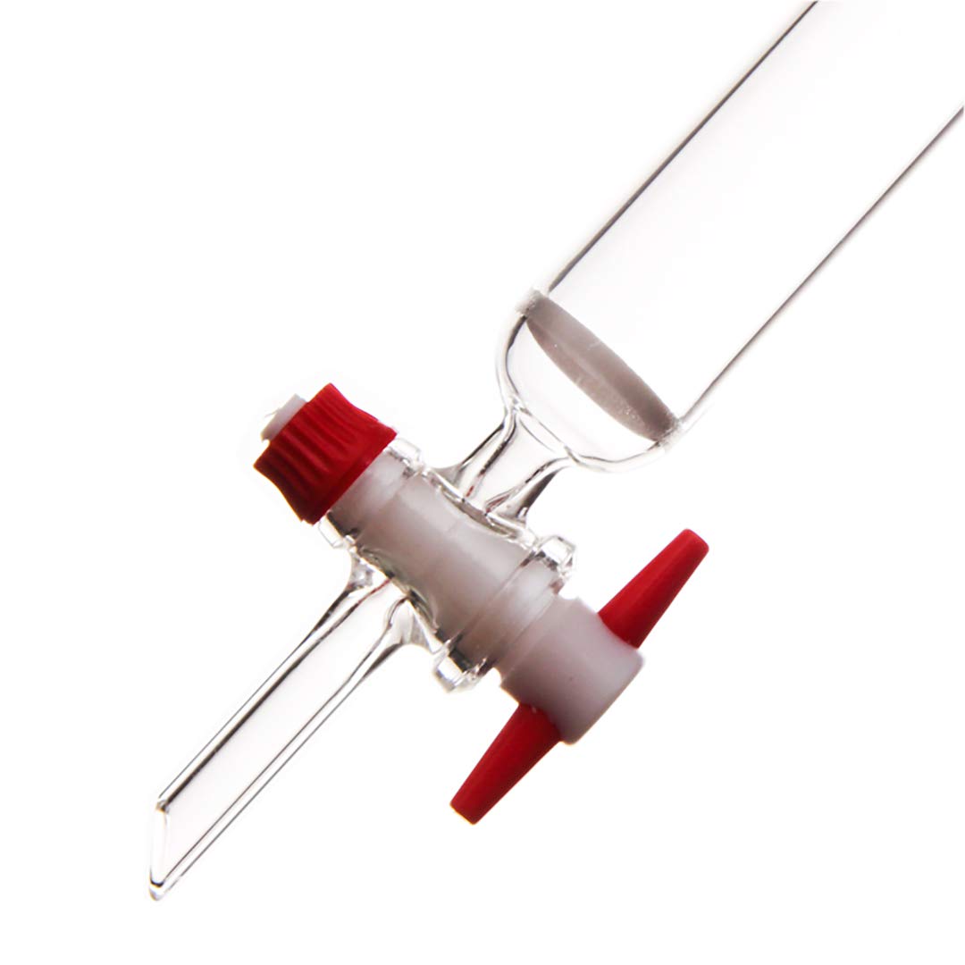 60mm O.D. 400mm Length Glass Chromatography Column with 24/40 Joint, G3 Sand Core & PTFE Stopcock - Perfect for Liquid Storage, Chemical Separation and Laboratory Experiments
