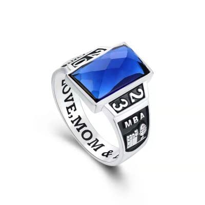 Authentic PJM Mementos USA Premium Class Ring for Men - 925 Sterling Silver or 10KT Gold Checkerboard Collection - Custom High School & College Graduation Ring - Perfect Graduation Gift for Him | Ideal for Commencement Ceremonies, Alumni Events & Special Milestones