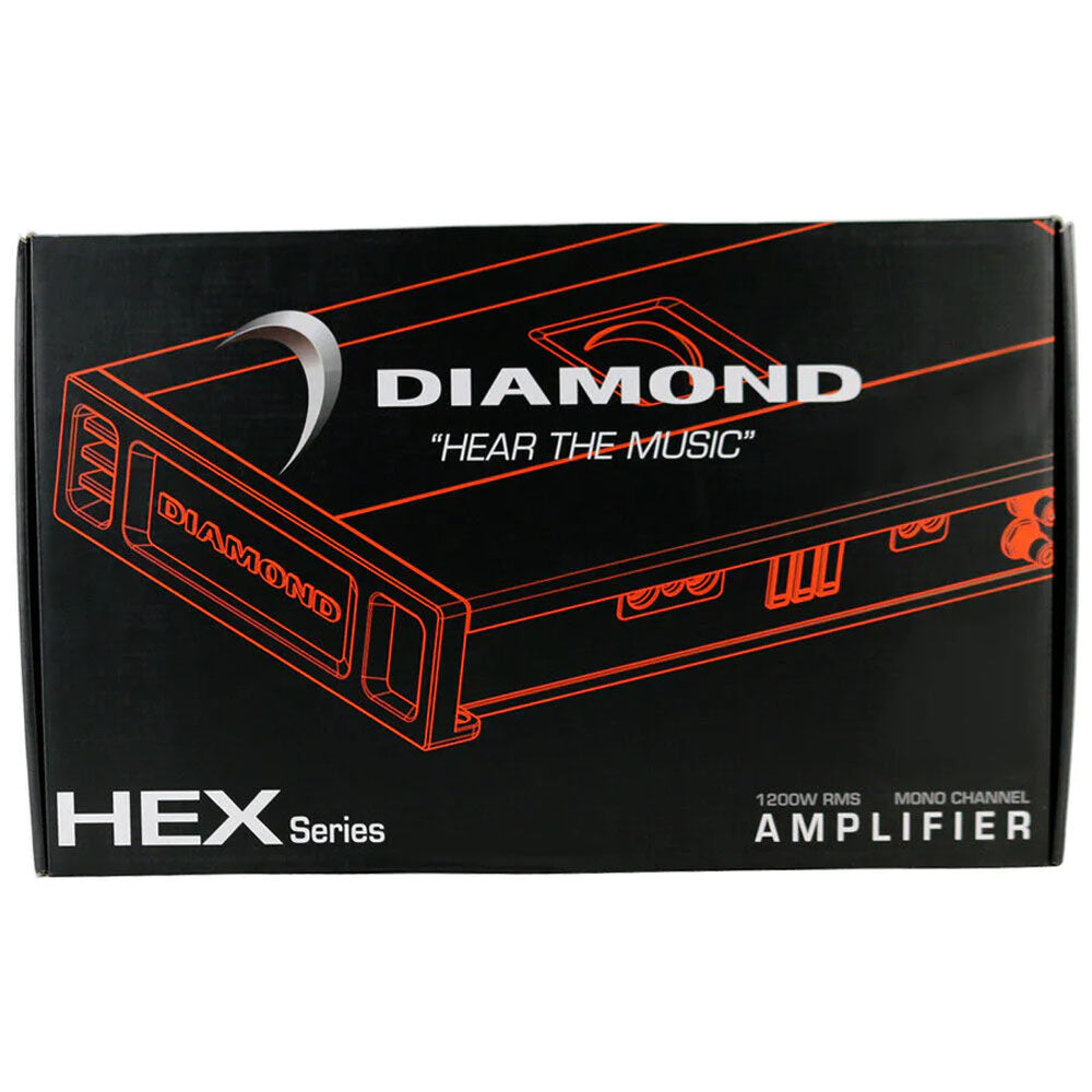 Diamond Audio HX1200.1D 1200W RMS HEX Series Class D Monoblock Car Amplifier - Certified Refurbished | High Power Bass Boost for Car Audio Systems, Subwoofers & Truck Stereo Upgrades