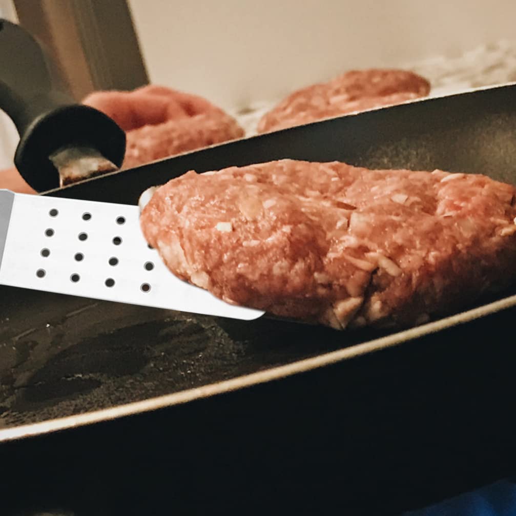 Premium Stainless Steel BBQ Spatula with Wood Handle - Heavy Duty Grill Turner for Steak, Fish & Burgers - Perfect for Outdoor Grilling, Backyard BBQ & Camping Cooking