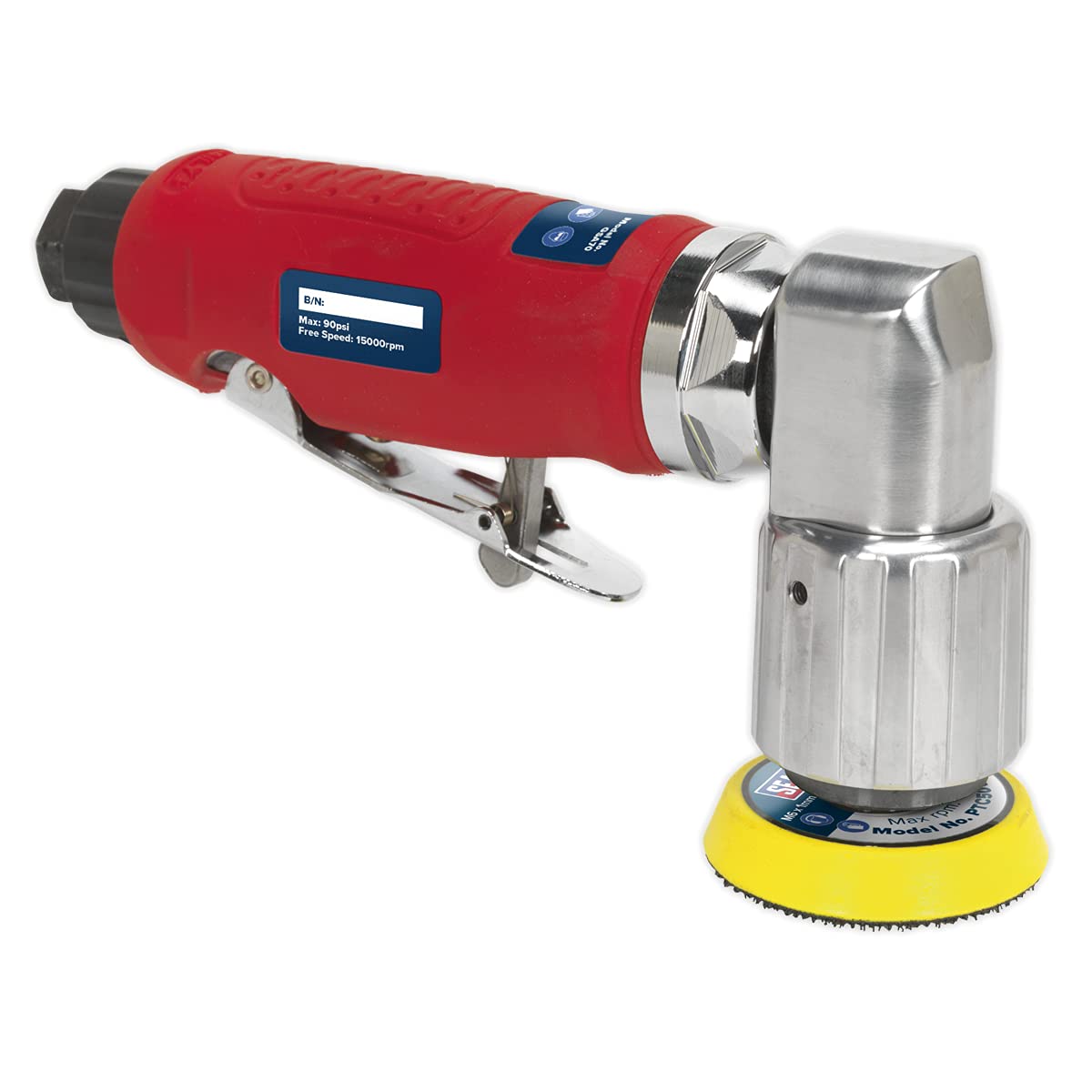 Sealey GSA70 50mm Mini Disc Air Orbital Sander - Compact & Powerful Pneumatic Sander for Woodworking, Metal Polishing & DIY Projects