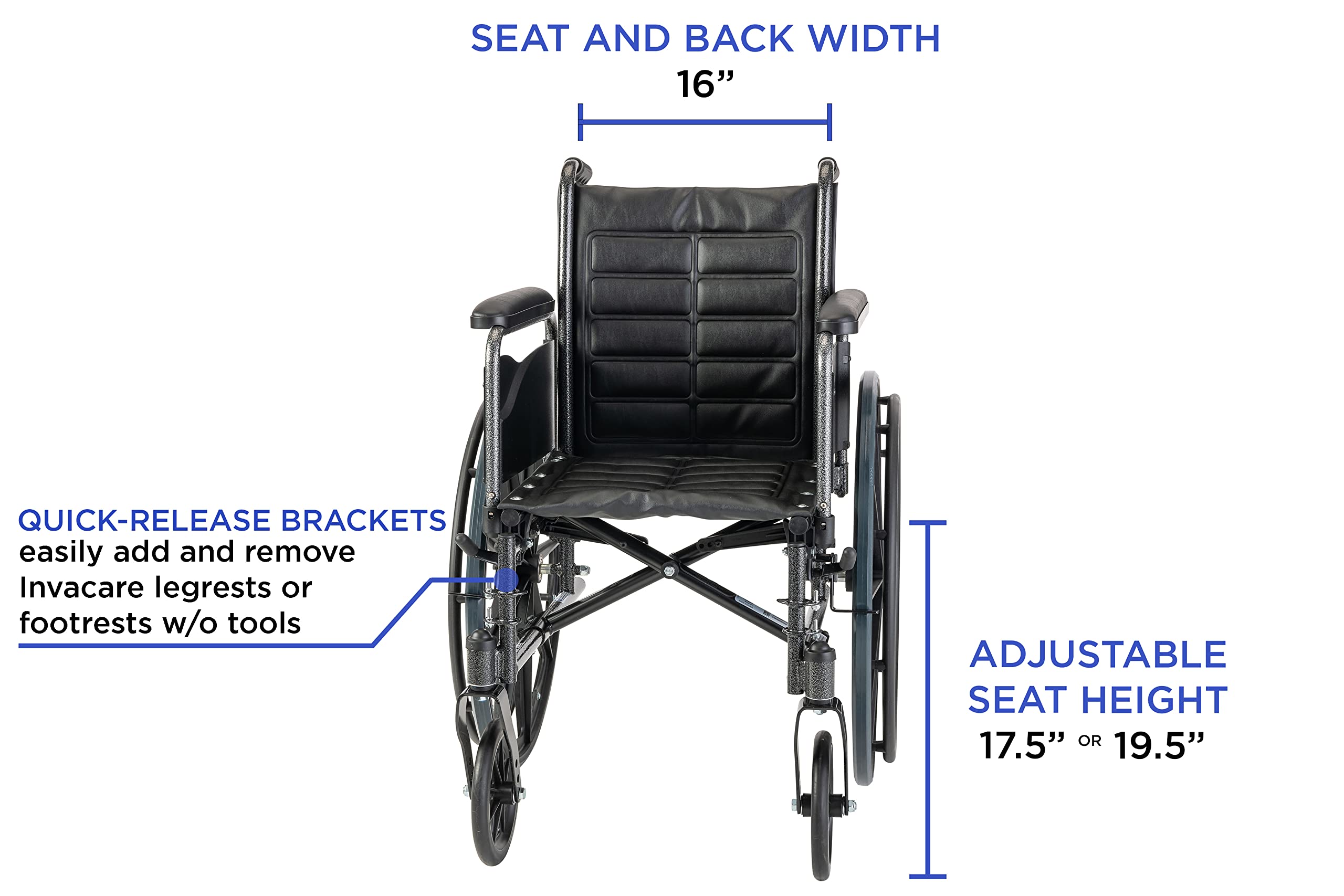 Invacare Tracer EX2 Standard Folding Wheelchair for Adults - 16