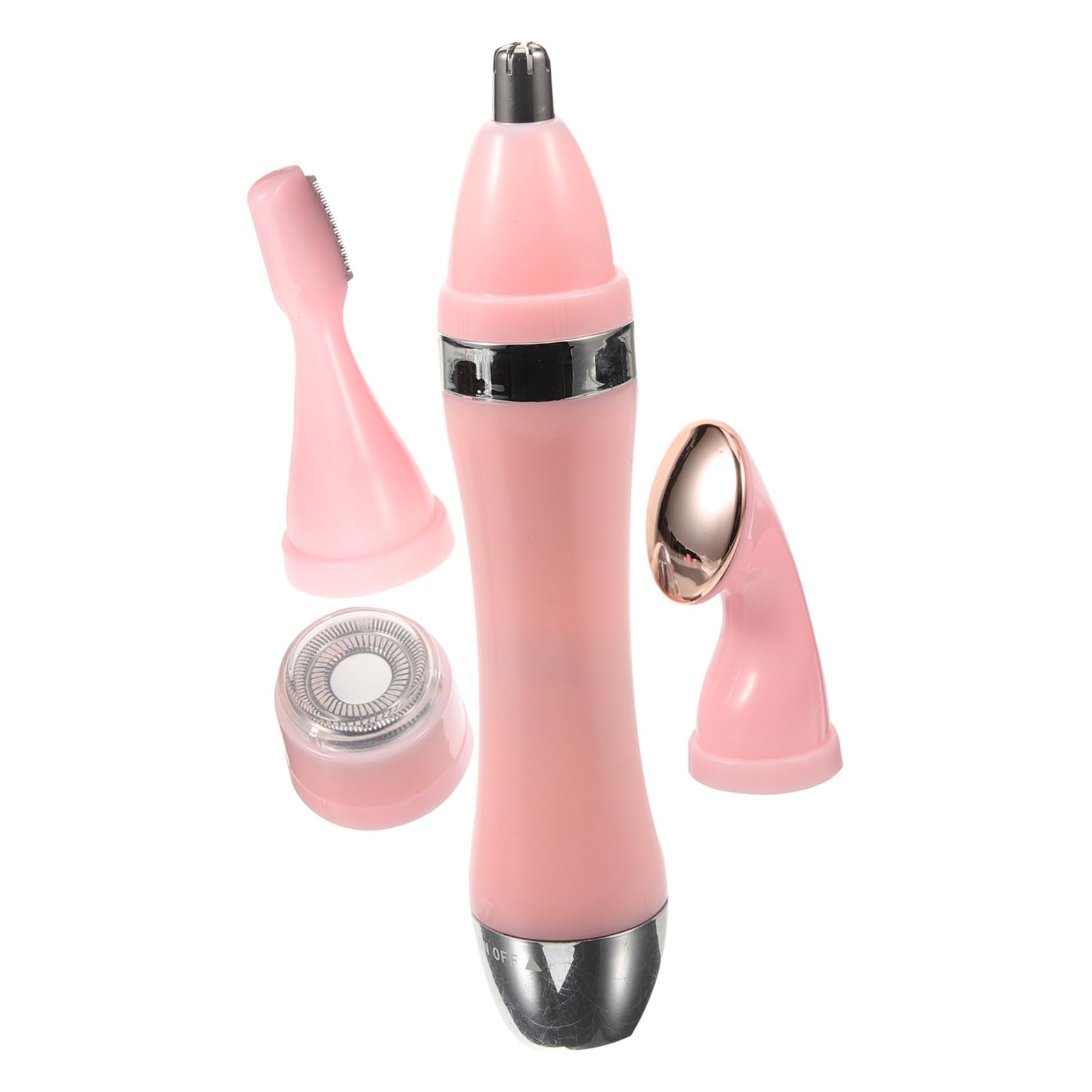 FRCOLOR 4-in-1 Pink Electric Razor for Women - Rechargeable Hair Remover & Shaver for Legs, Arms, Bikini Line & Underarms - Smooth Skin at Home or Travel