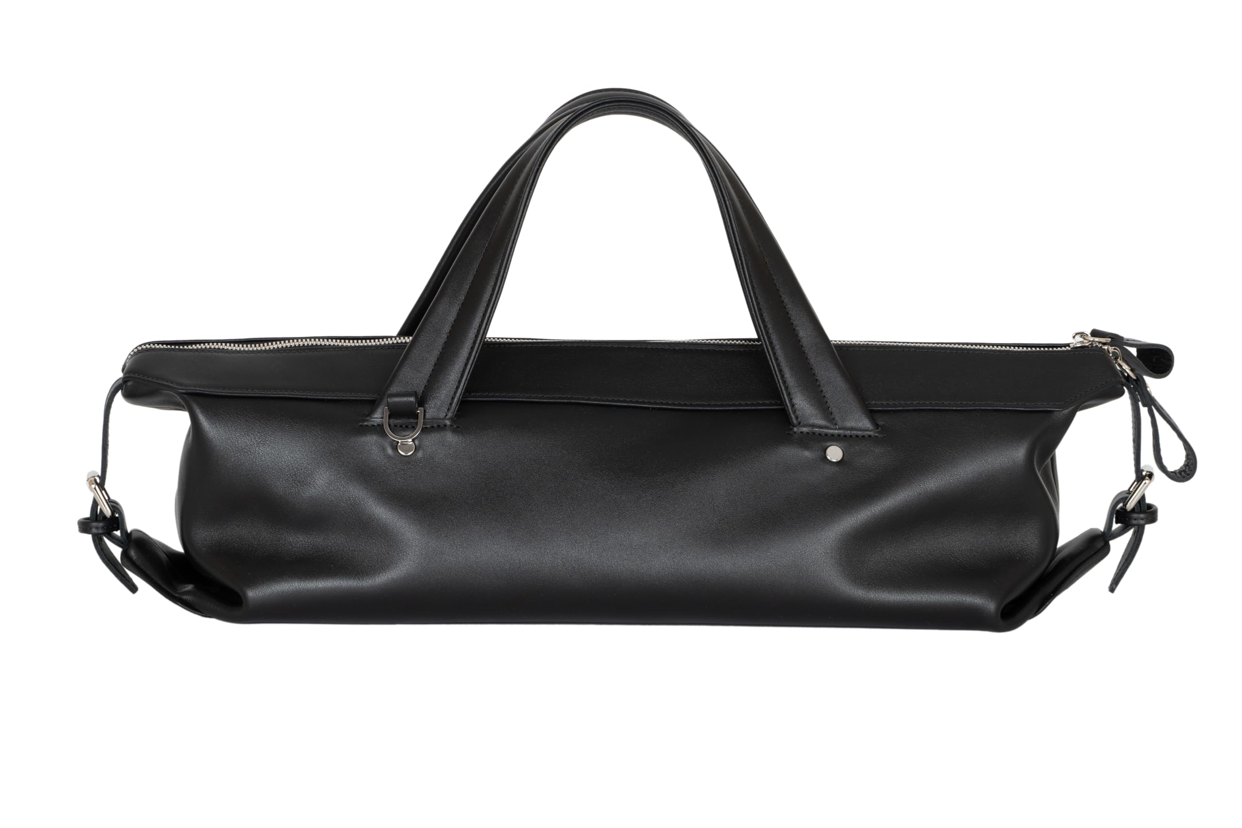 Premium Flute Gig Bag - Genuine Detroit Leather with Modern Design - Black - Perfect for Music Students & Professional Performers