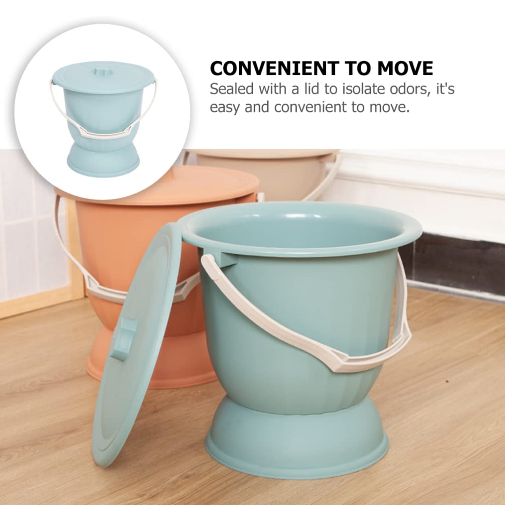 Operitacx Portable Bedside Urinal - Plastic Spittoon & Night Chamber Pot for Men, Women & Kids - Travel, Camping & Home Use - Adult & Baby Potty Toilet Stool with Cushion Seat