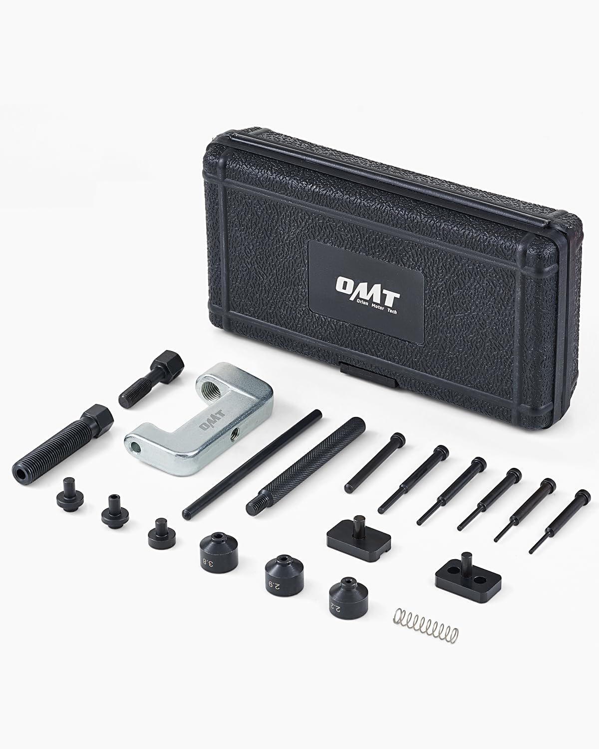 OMT 19-Piece Motorcycle Chain Breaker Tool Kit with C Frame, 3 Anvils & 5 Break Tips - Heavy Duty Chain Rivet & Link Removal Tool for Dirt Bikes, ATVs, Motorcycles (Fits 25 to 630 Chains) - Perfect for Off-Road Maintenance & Chain Repairs