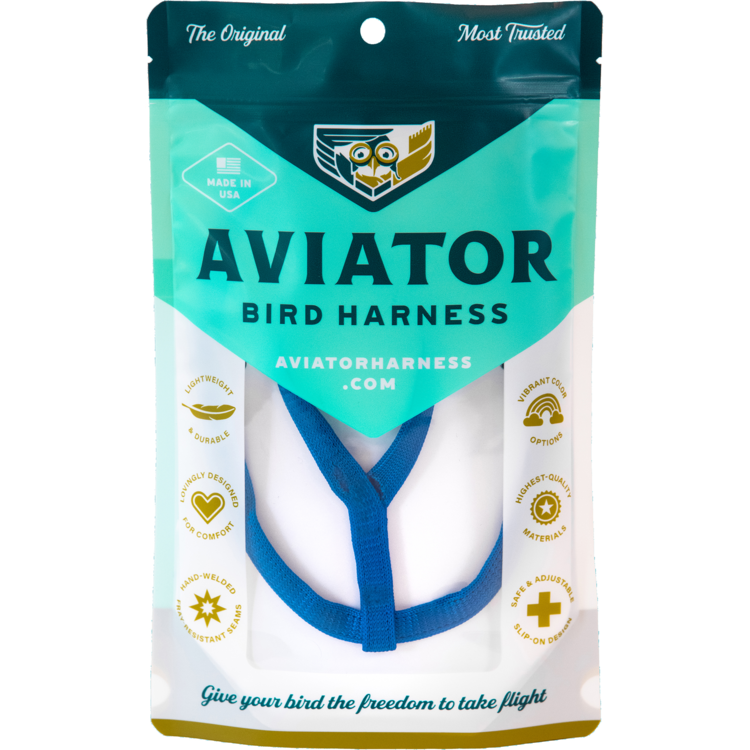 Aviator Harness for Large Birds - XL Size in Blue | Comfortable & Secure Flight Harness for Parrots, Macaws, and Cockatoos | Perfect for Outdoor Adventures and Training