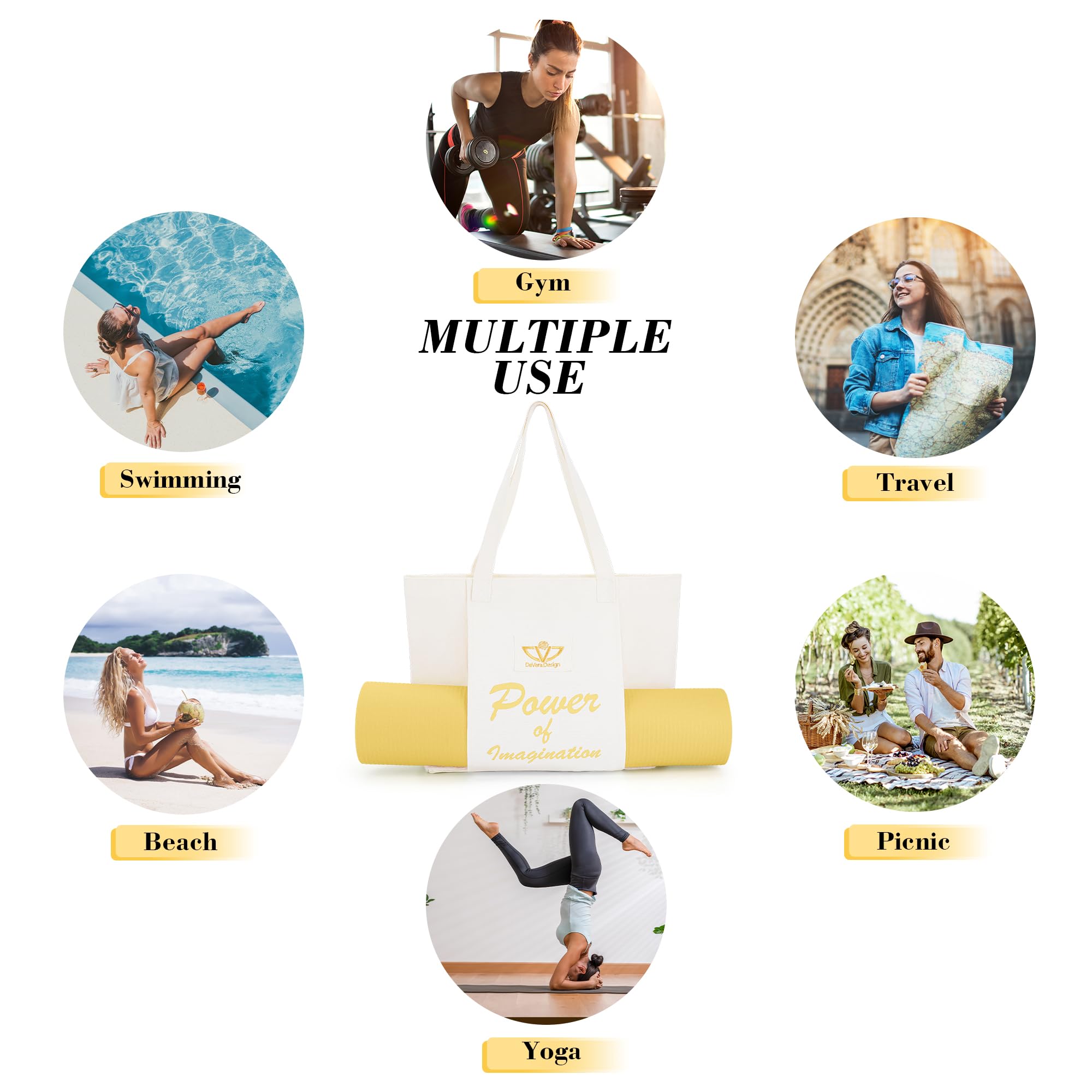Yoga Mat Bag for Women - Tote Carrier for Gym, Travel & Workout