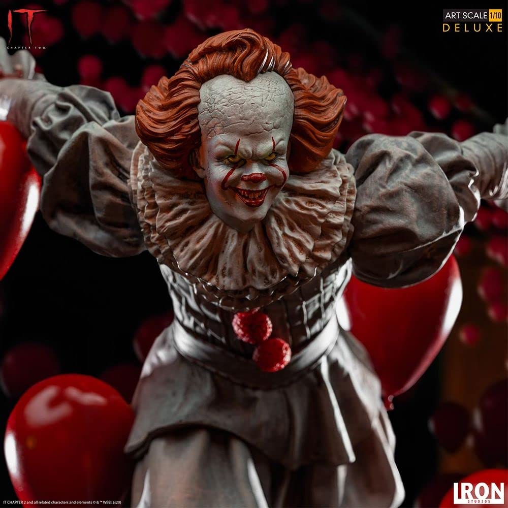Pennywise Deluxe Statue - IT Movie Collectible - 1/10 Art Scale Figure for Horror Fans & Home Decor