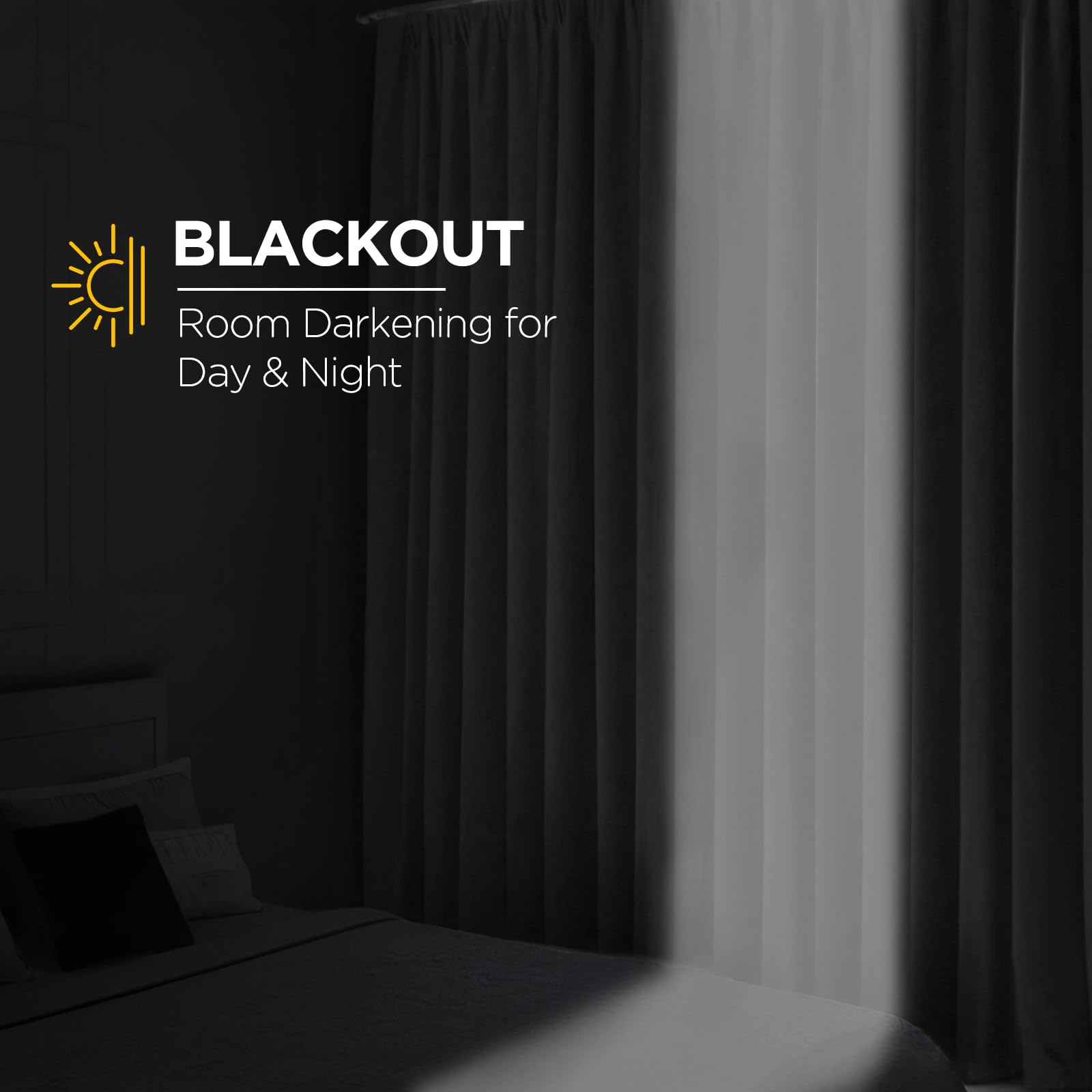 Blackout Curtains for Small Windows - Thermal Insulated Room Darkening Drapes with Rod Pocket, Light Grey (52x45 Inch, Set of 2 Panels) - Perfect for Bedroom, Living Room & Home Theater
