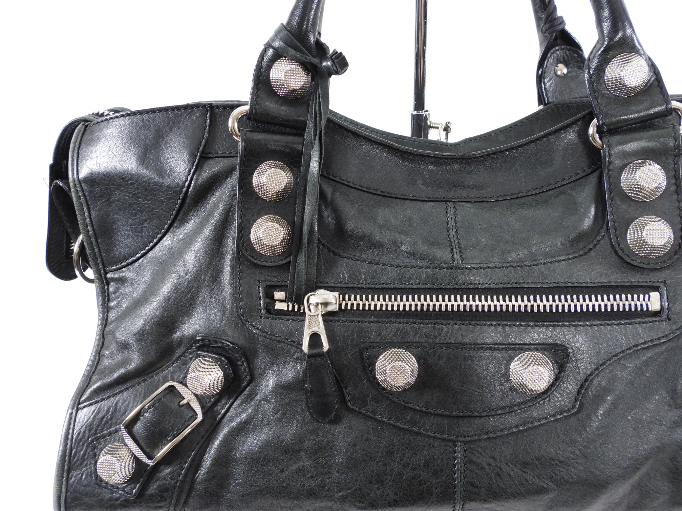 Balenciaga Dark Hunter Green Leather City Bag for Women - Stylish Designer Handbag for Work, Travel & Everyday Use