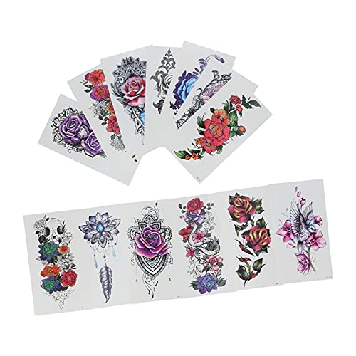 20pcs Long Lasting Temporary Fake Tattoo Stickers for Women - Flower Body Art Tattoos, Fashion Waterproof Temporary Tattoos for Parties, Festivals & Summer Beach