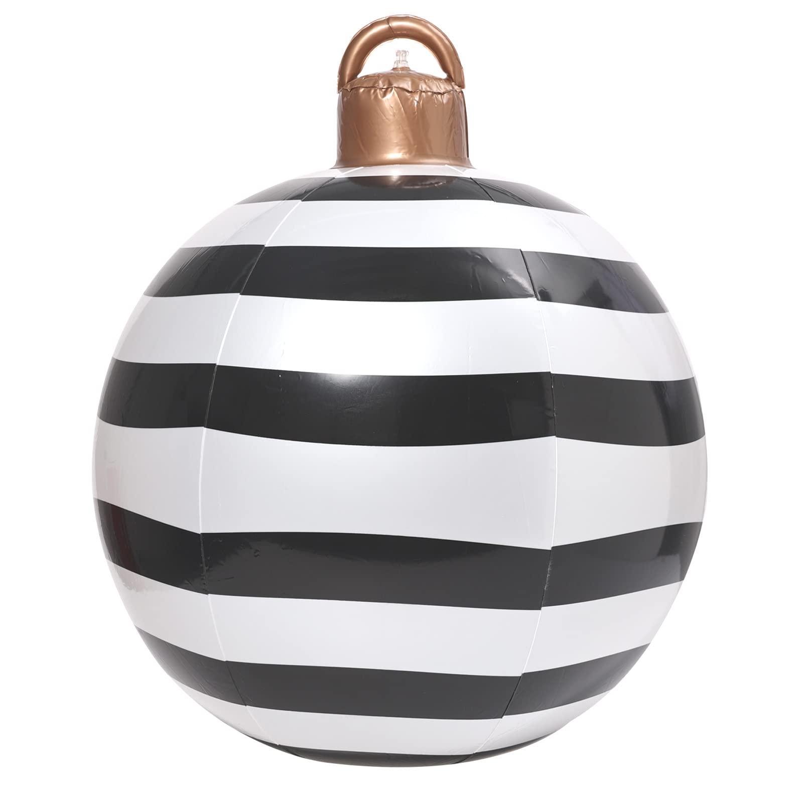 **Inflatable Christmas Ornaments Balls – Large PVC Outdoor Holiday Decorations for Yard & Garden – Black & White Stripes (35x30x5cm) – Perfect for Christmas Tree, Party & Festive Outdoor Decor**