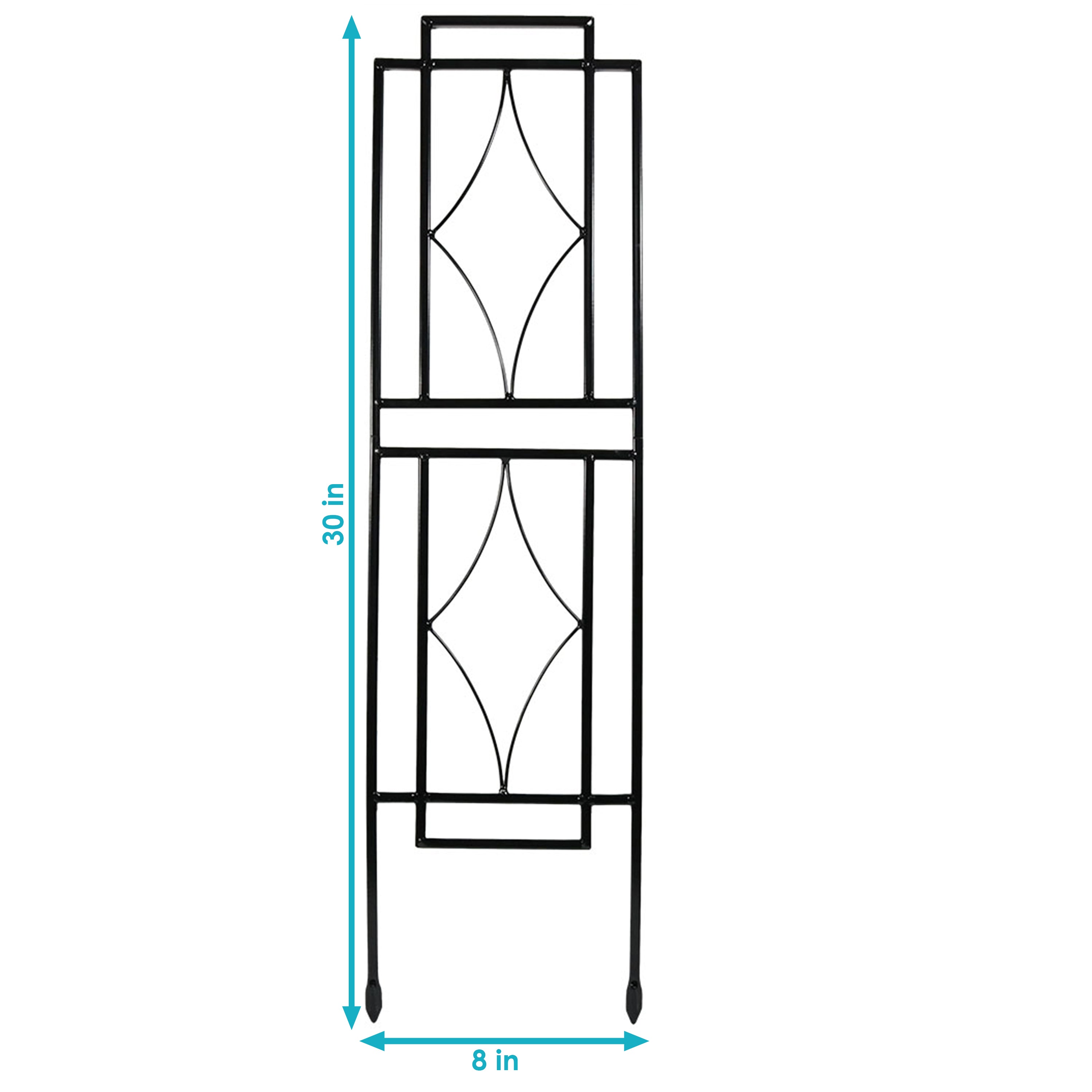 Sunnydaze 30 Inch Contemporary Metal Garden Trellis Set of 2 - Perfect for Climbing Plants, Flowers, and Outdoor Garden Decor
