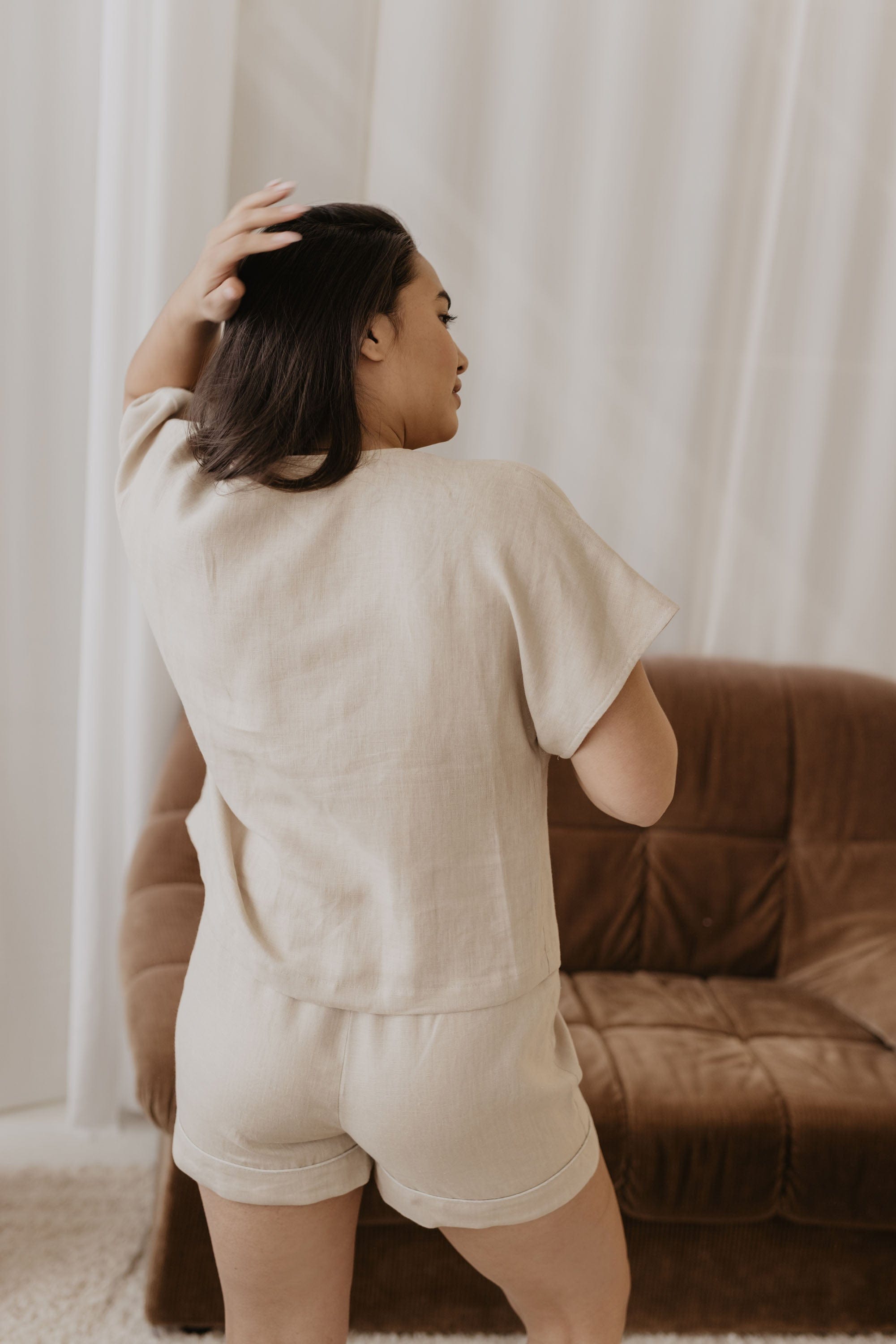 Premium Women's Linen Pajama Set - Soft & Breathable Sleepwear for Women | Multiple Colors | Perfect for Summer Nights, Lounging & Relaxation at Home