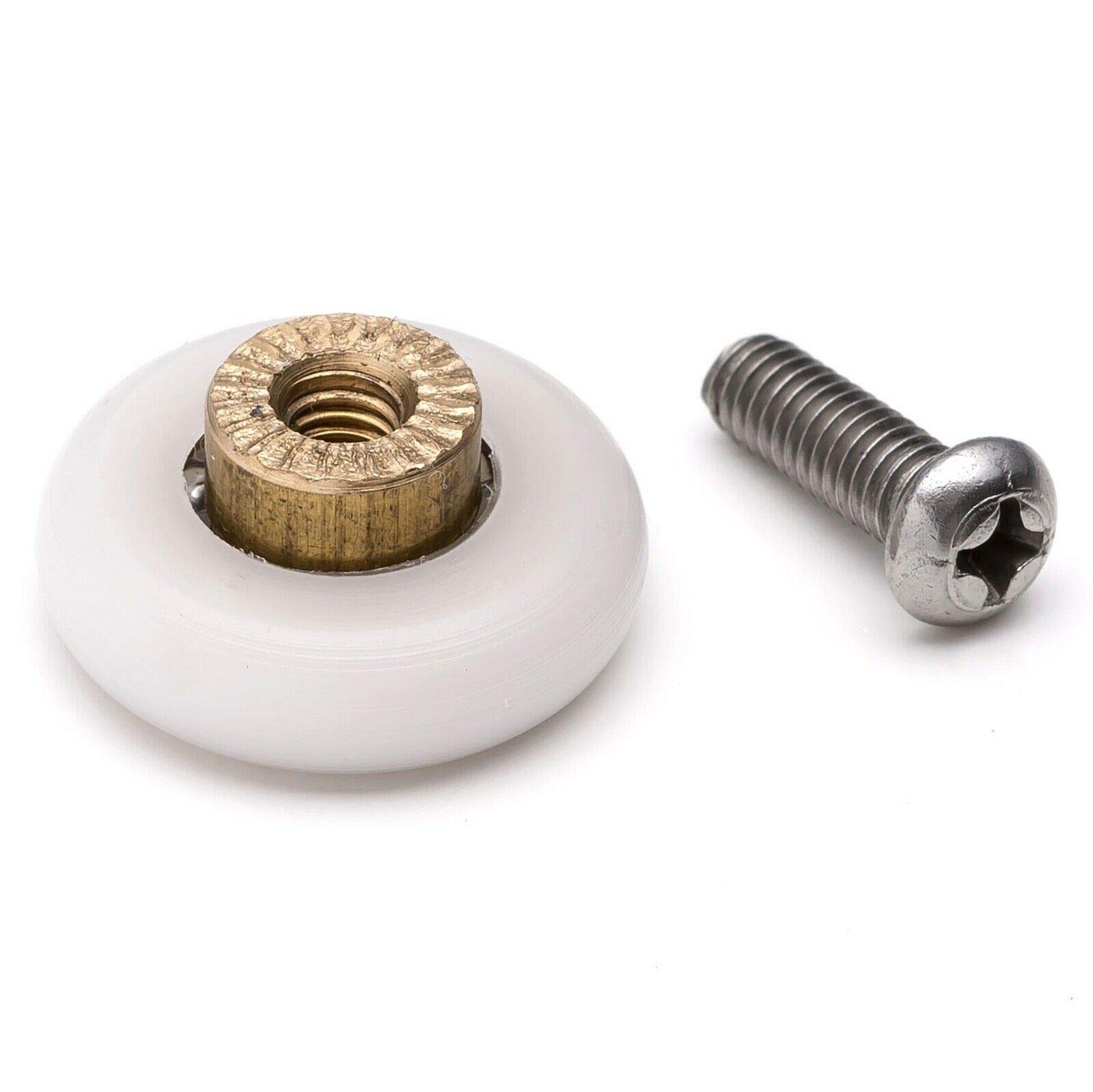 4PCS Glass Sliding Door Pulleys - Heavy Duty Shower Door Rollers for Bathroom (19mm Diameter) - Ultra Quiet & Smooth Gliding - Perfect for Shower Enclosures, Bathroom Partitions & Sliding Glass Doors