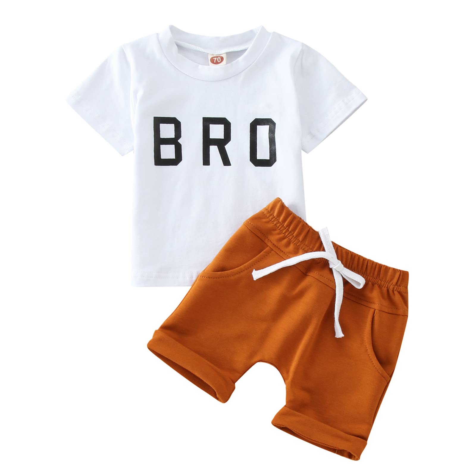 Newborn Baby Boy Clothes Set - Summer Short Sleeve Letter Print T-Shirt & Elastic Waist Shorts | 0-24 Months Casual Outfit | Perfect for Playdates, Beach Trips & Family Photos