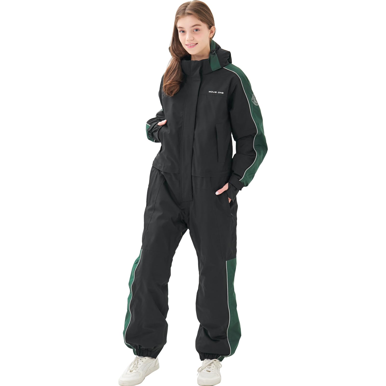 Women's Waterproof Insulated Ski Jumpsuit - Winter Snowsuit with Removable Hood for Skiing & Snowboarding | Warm One-Piece Snow Sport Suit for Outdoor Activities