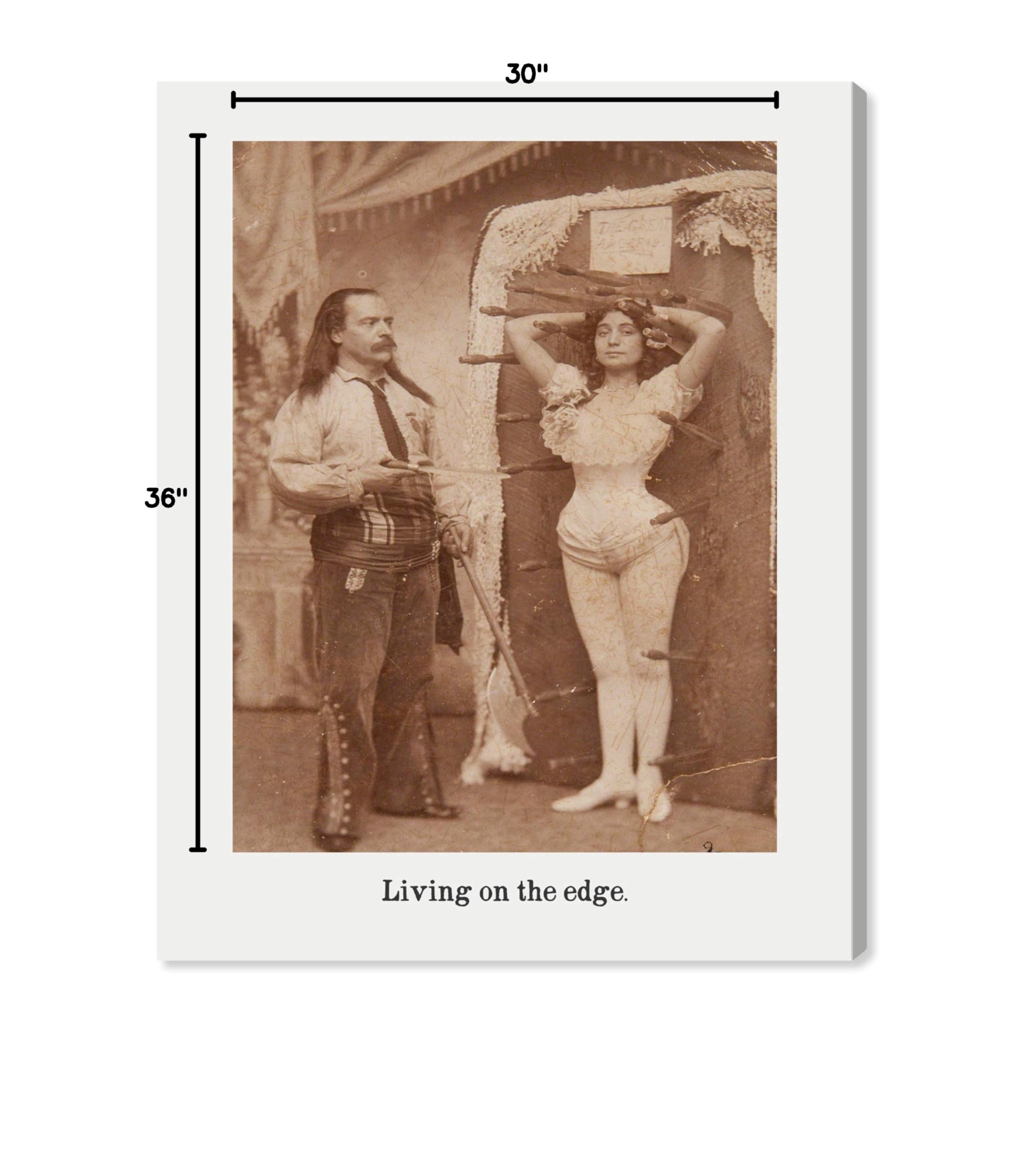 Living on The Edge Wall Art Canvas Print - 30x36 Inch Brown & White Home Decor by Oliver Gal Artist Co. | Perfect for Living Room, Bedroom & Office Wall Decor