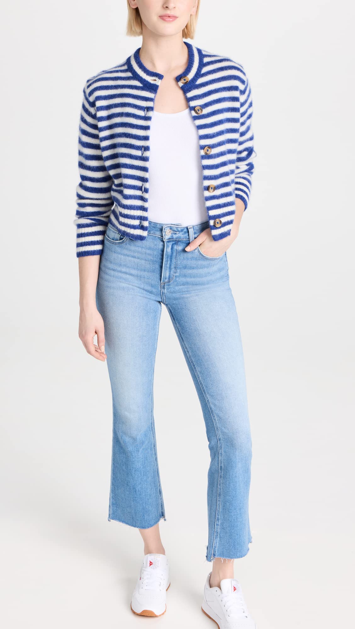 PAIGE Women's Claudine Swap Meet High Waist Distressed Jeans with Leveled Hem - Trendy Vintage Denim for Casual Outfits & Night Out