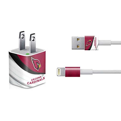 Officially Licensed NFL Arizona Cardinals iPhone Charger Skin (5W USB) - Custom Decal for iPhone Chargers - Perfect for Home, Office & Travel Accessories