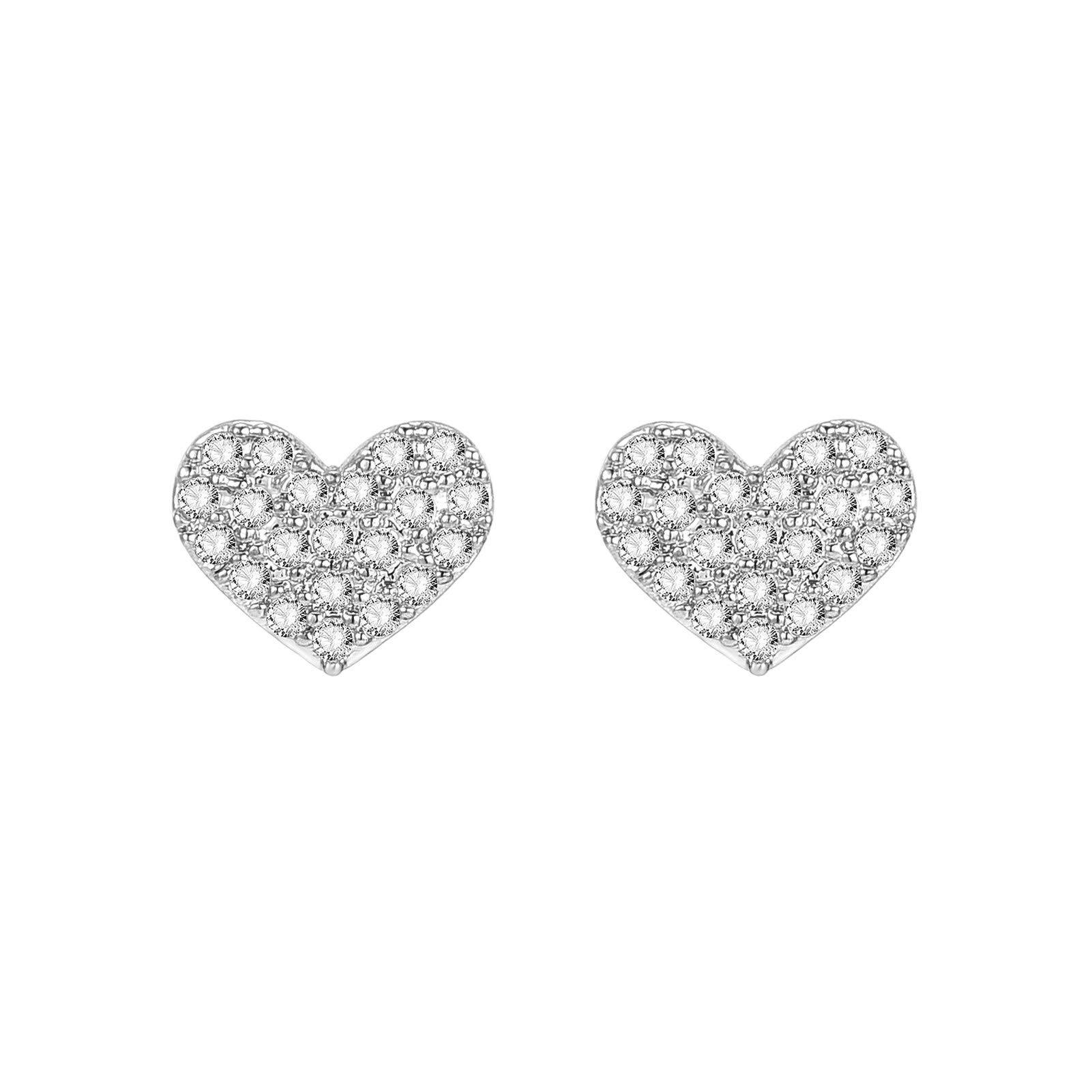 JENPECH Fashion Cubic Zirconia Earrings for Women - Geometric Heart & Round Stud Dangle Earrings | Elegant Gift Jewelry for Parties, Dating & Daily Wear