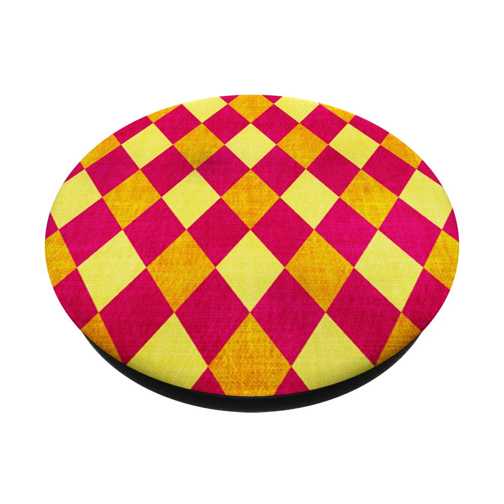 Vibrant Orange Yellow Pink Diamond Pattern Print Fabric - Perfect for DIY Crafts, Home Decor, and Fashion Accessories