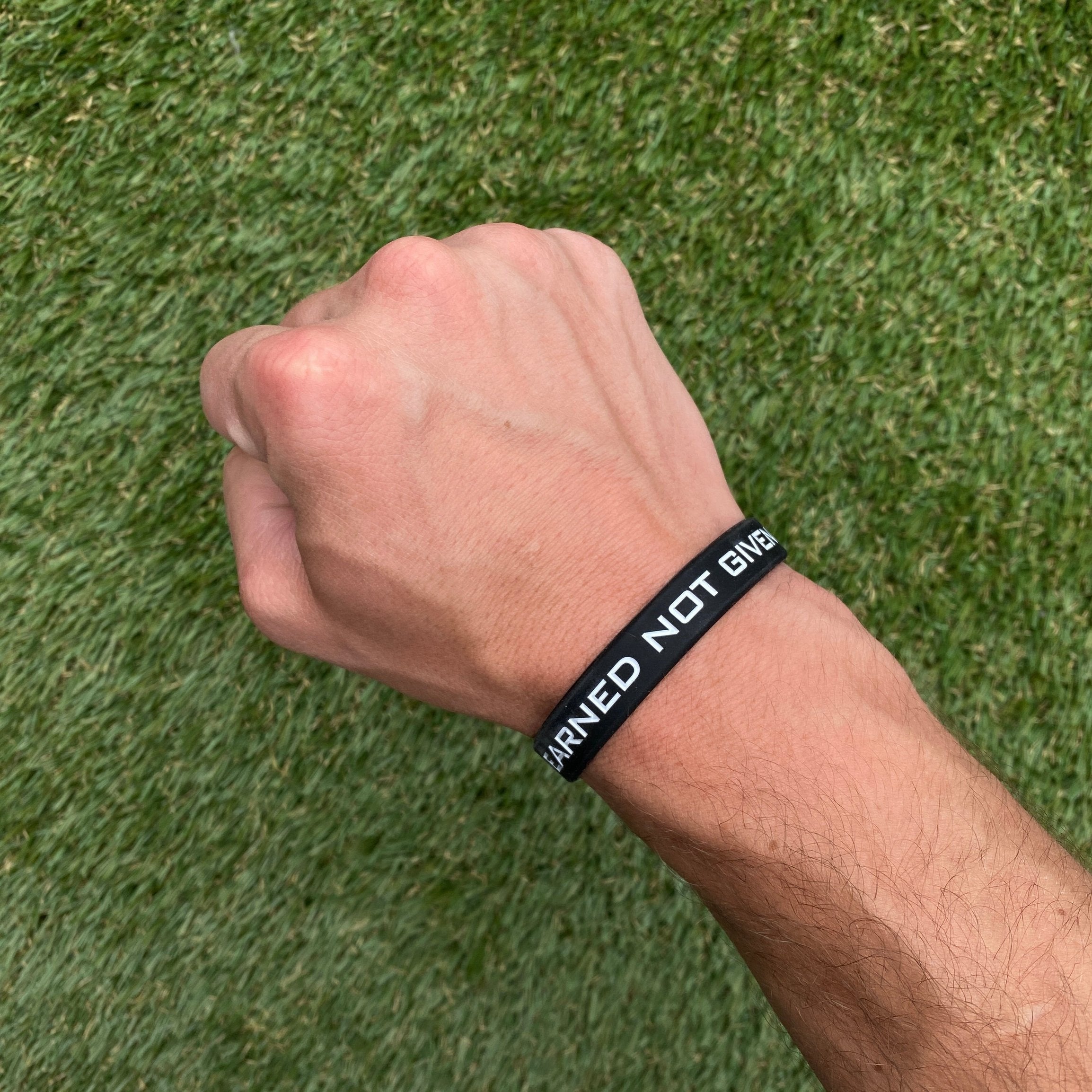 EARNED NOT GIVEN Motivational Wristband - Inspirational Silicone Bracelet for Men & Women - Gym, Workout, Running & Daily Wear