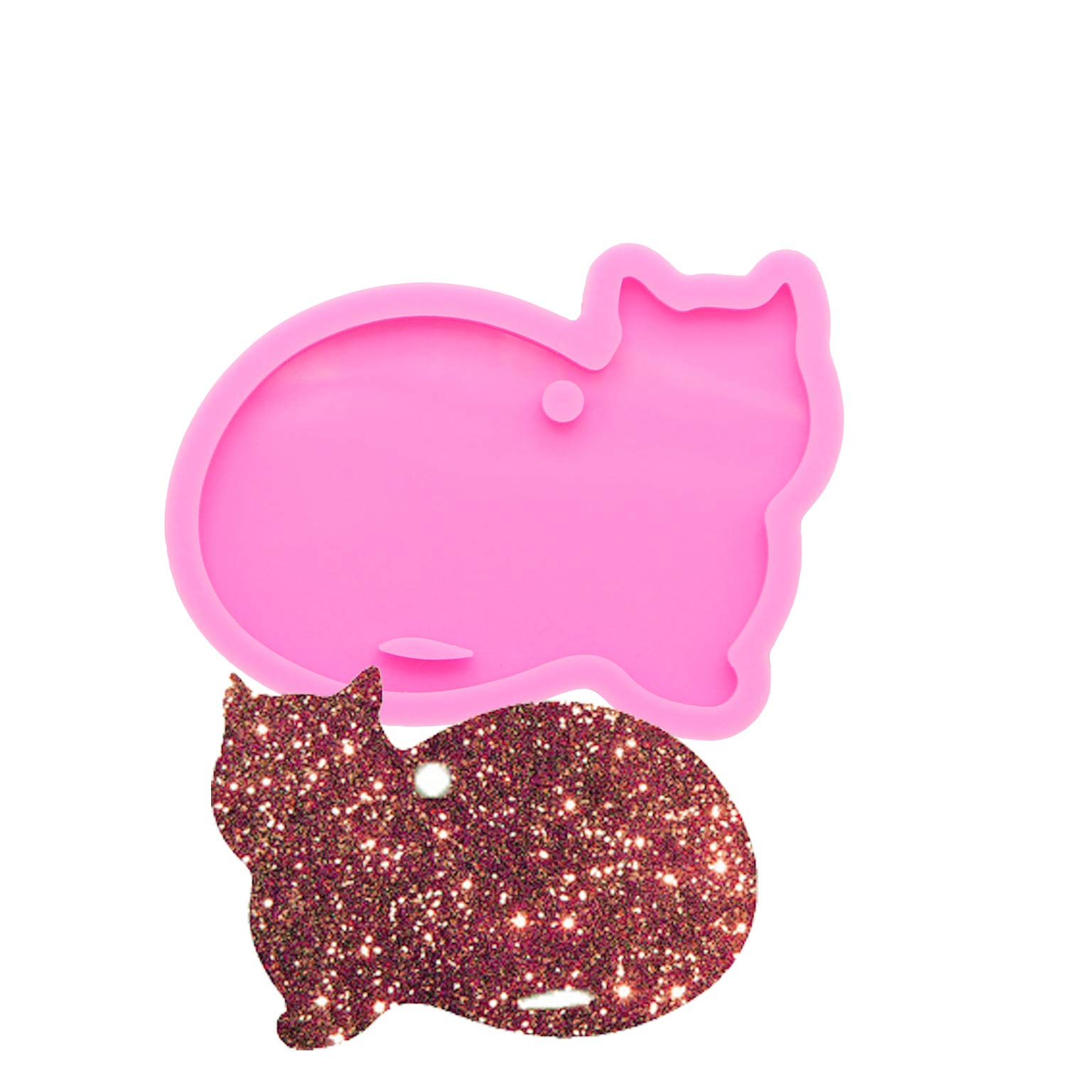 DIY Cat Silicone Mold for Keychain Jewelry Making - Epoxy Resin Craft Molds for Handmade Keychains - Perfect for Resin Art, DIY Gifts, and Craft Projects