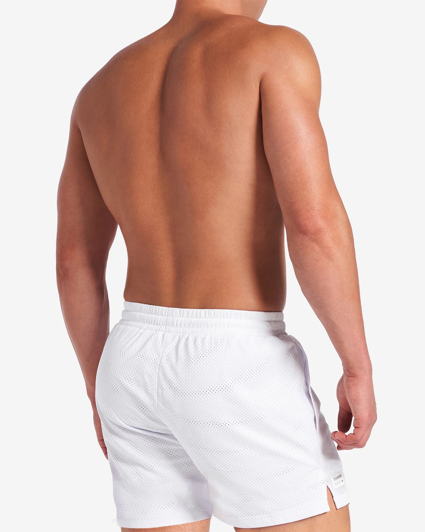 **Teamm8 S.S.C 6 Mesh Shorts - White - Breathable & Lightweight Athletic Shorts for Running, Gym & Casual Wear**