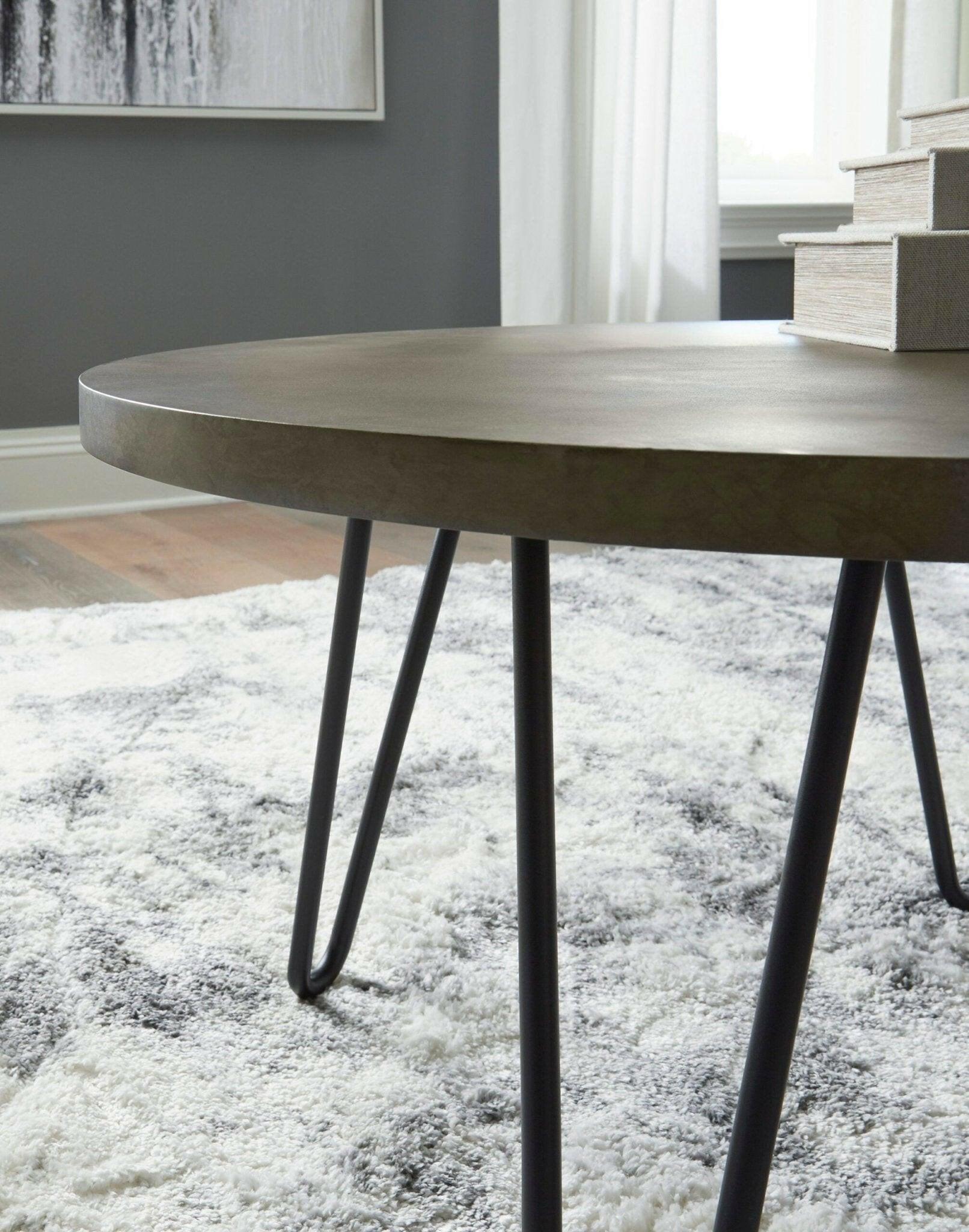 Hadasky Modern Cocktail Table & 2 End Tables Set T144 - 13 Inch Coffee Table with Side Tables for Living Room, Perfect for Small Spaces and Home Decor