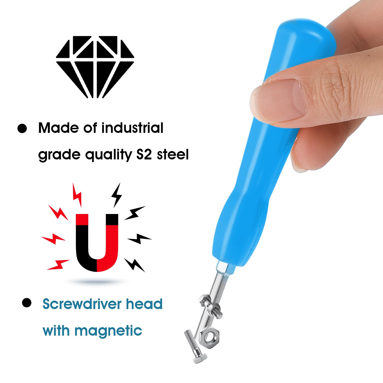 3.8mm & 4.5mm Double-Ended Gamebit Security Screwdriver Set - Compatible with NES, SNES, N64, GameBoy & Game Cartridges - Perfect for Console Repair & Game Cartridge Maintenance (Blue)