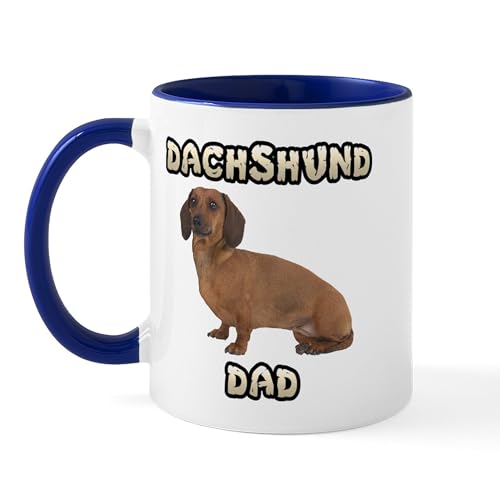 White/Navy Inside - Dachshund Dad Mug